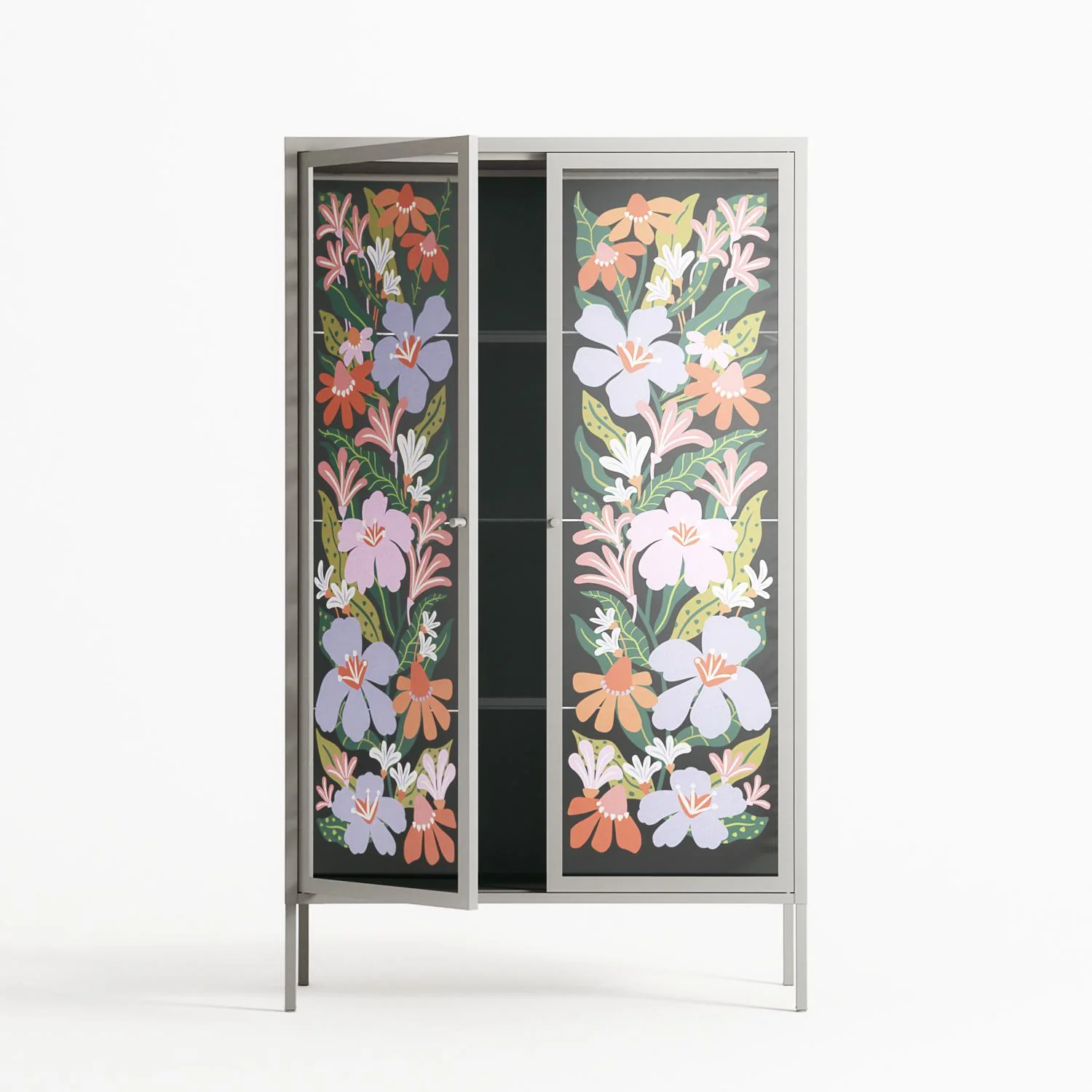 Floral Delight - Cabinet - Sandra Hutter - Chalk - Overlay Glass - Image 3