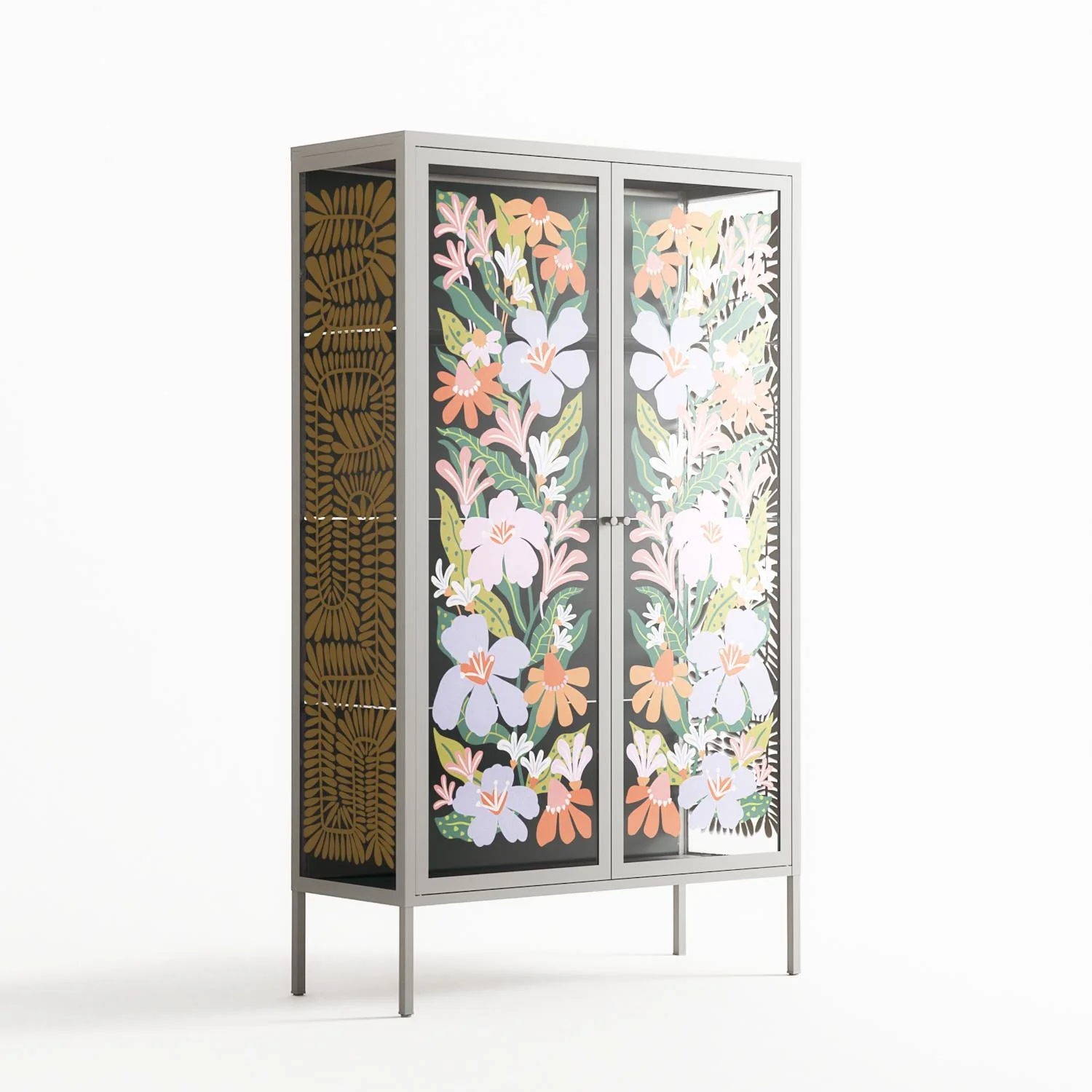 Floral Delight - Cabinet - Sandra Hutter - Chalk - Overlay Glass - Image 4
