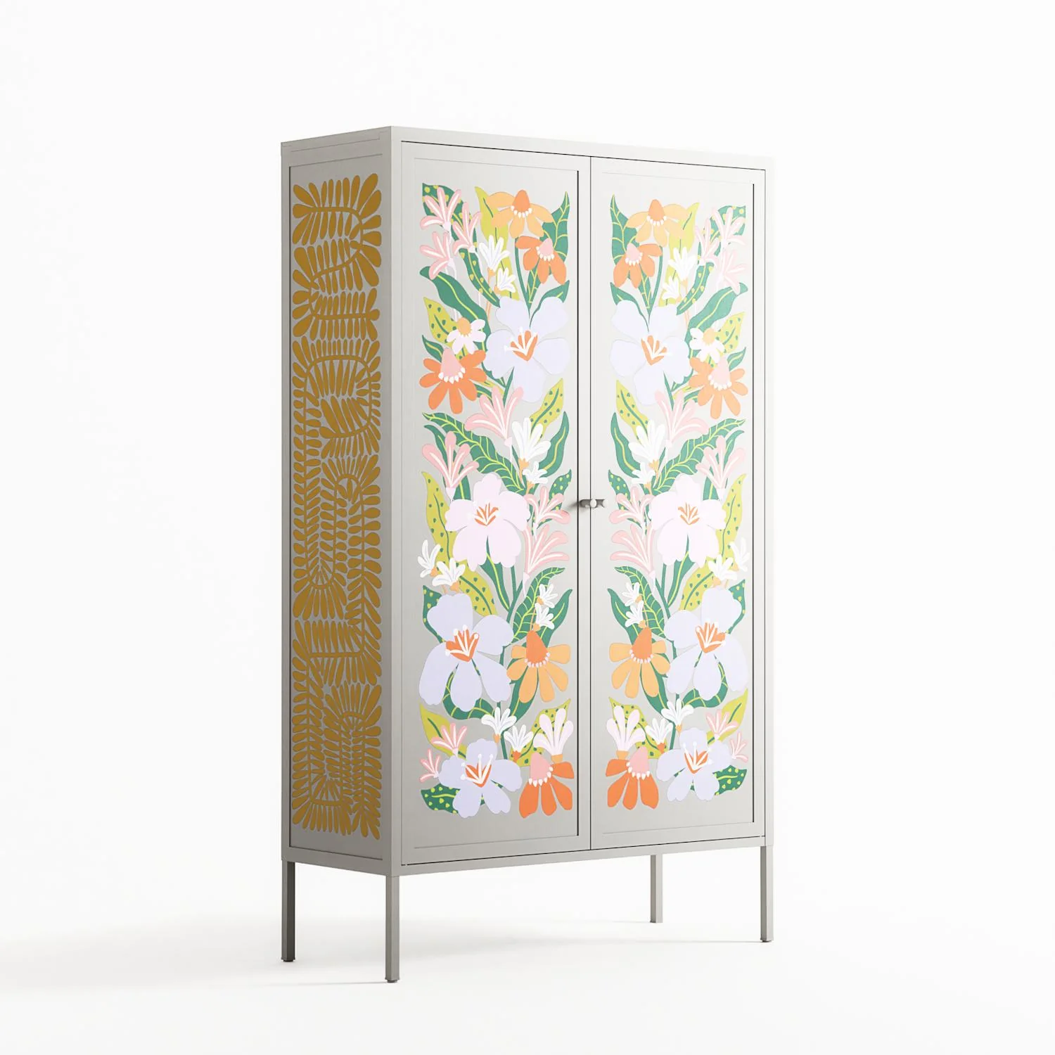 Floral Delight - Cabinet - Sandra Hutter - Chalk - Overlay Metal - Image 4