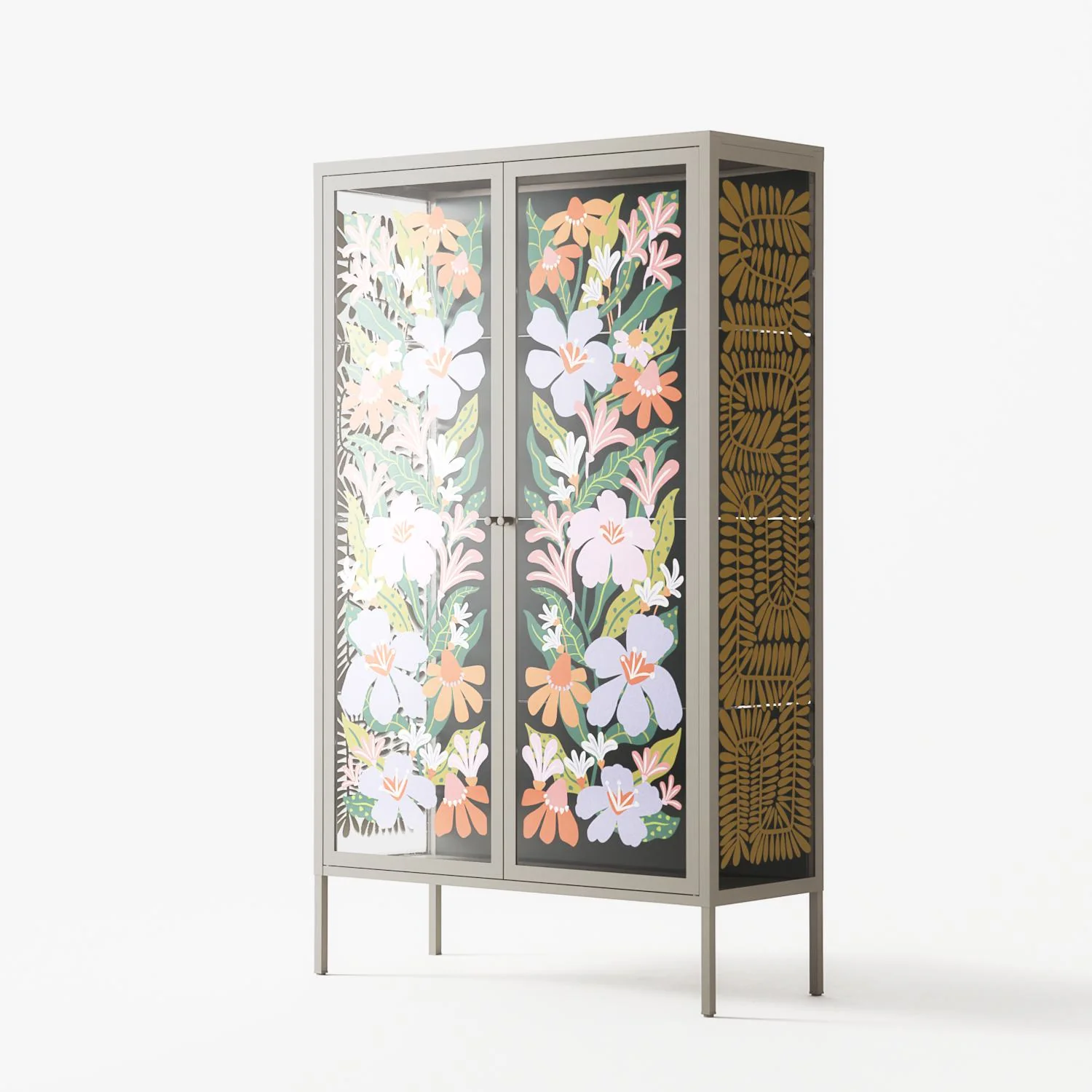 Floral Delight - Cabinet - Sandra Hutter - Pebble - Overlay Glass - Image 2