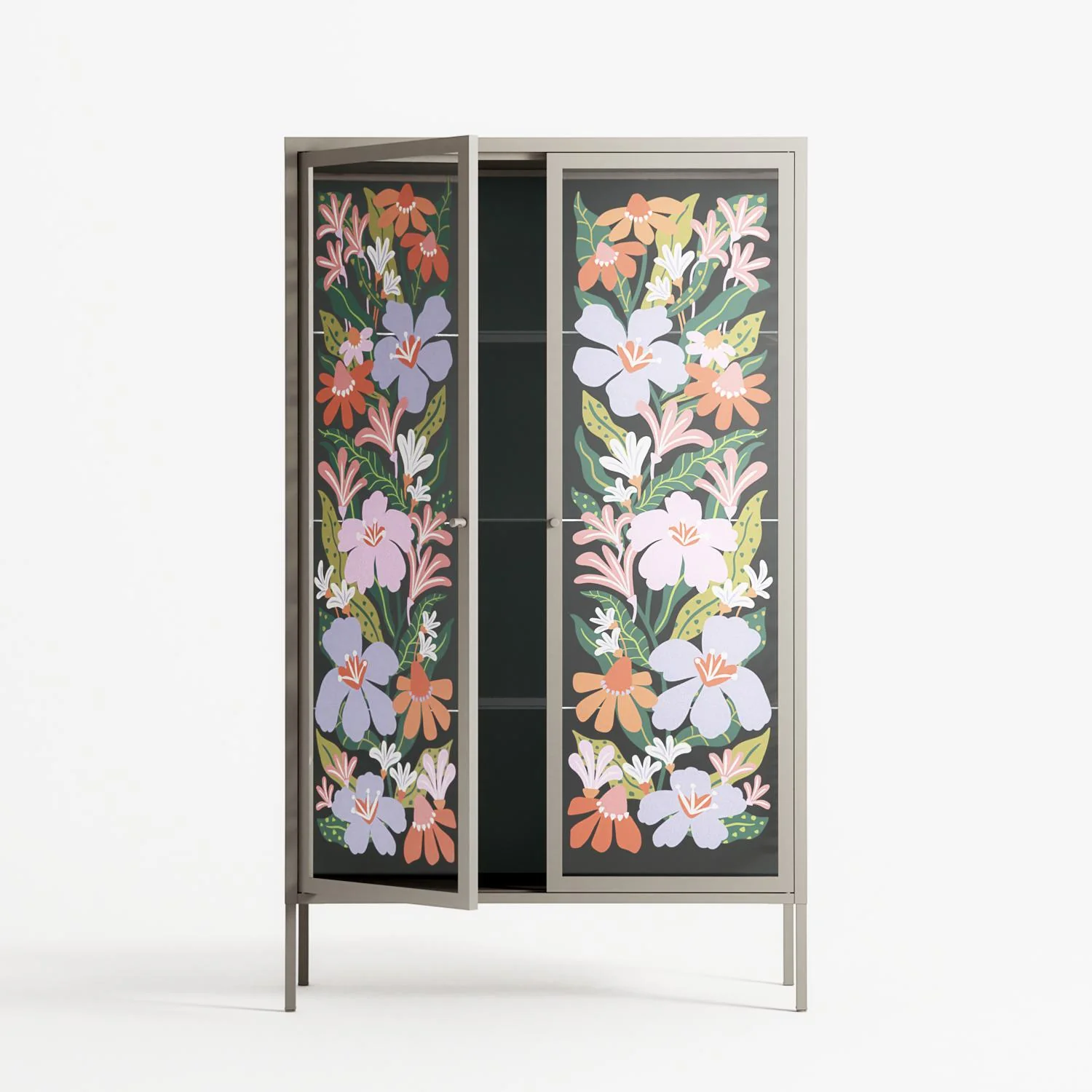 Floral Delight - Cabinet - Sandra Hutter - Pebble - Overlay Glass - Image 3