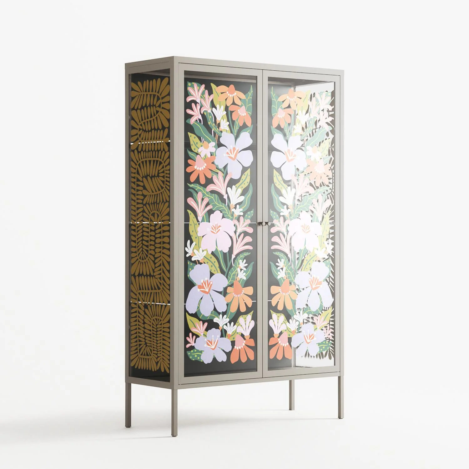 Floral Delight - Cabinet - Sandra Hutter - Pebble - Overlay Glass - Image 4