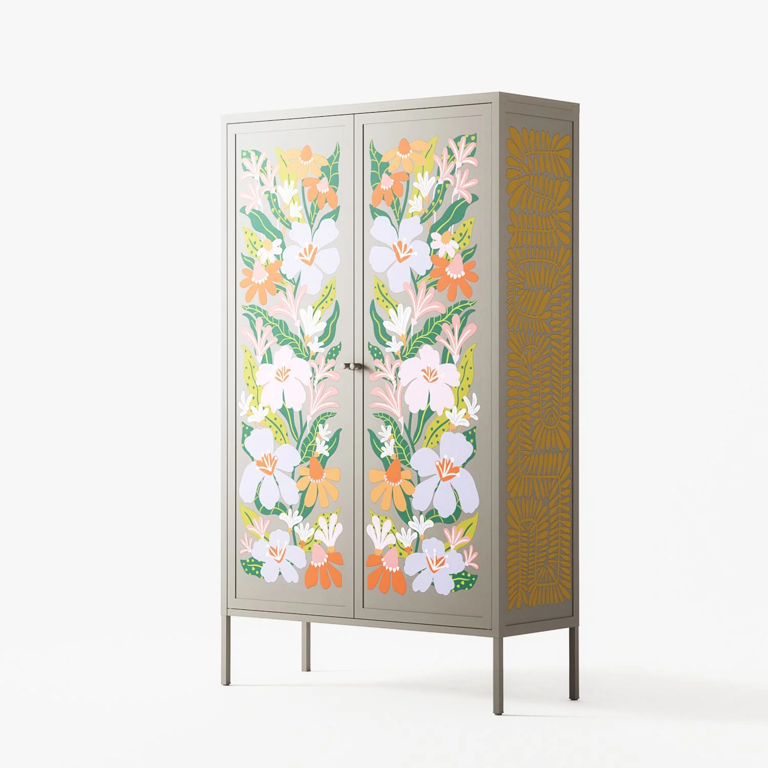 Floral Delight - Cabinet - Sandra Hutter - Pebble - Overlay Metal - Image 2