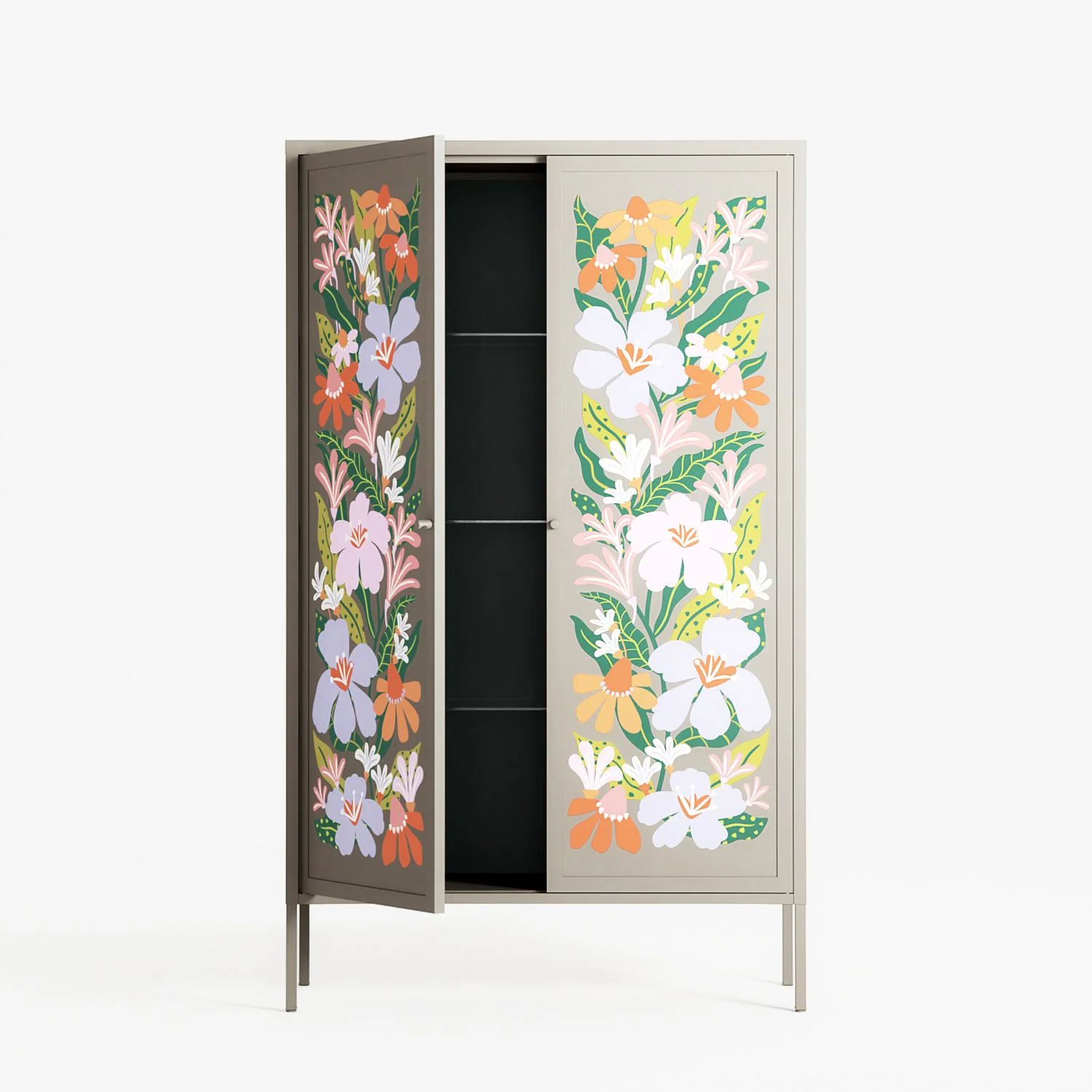 Floral Delight - Cabinet - Sandra Hutter - Pebble - Overlay Metal - Image 3