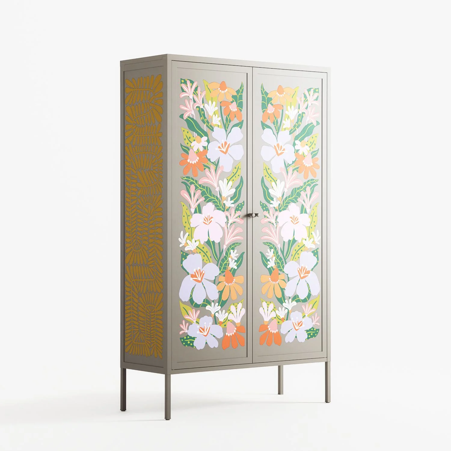 Floral Delight - Cabinet - Sandra Hutter - Pebble - Overlay Metal - Image 4