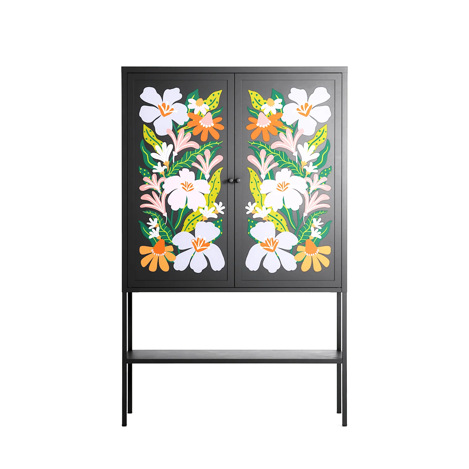 Floral Delight - Loft Cabinet - Sandra Hutter - Antracite - Overlay Metal