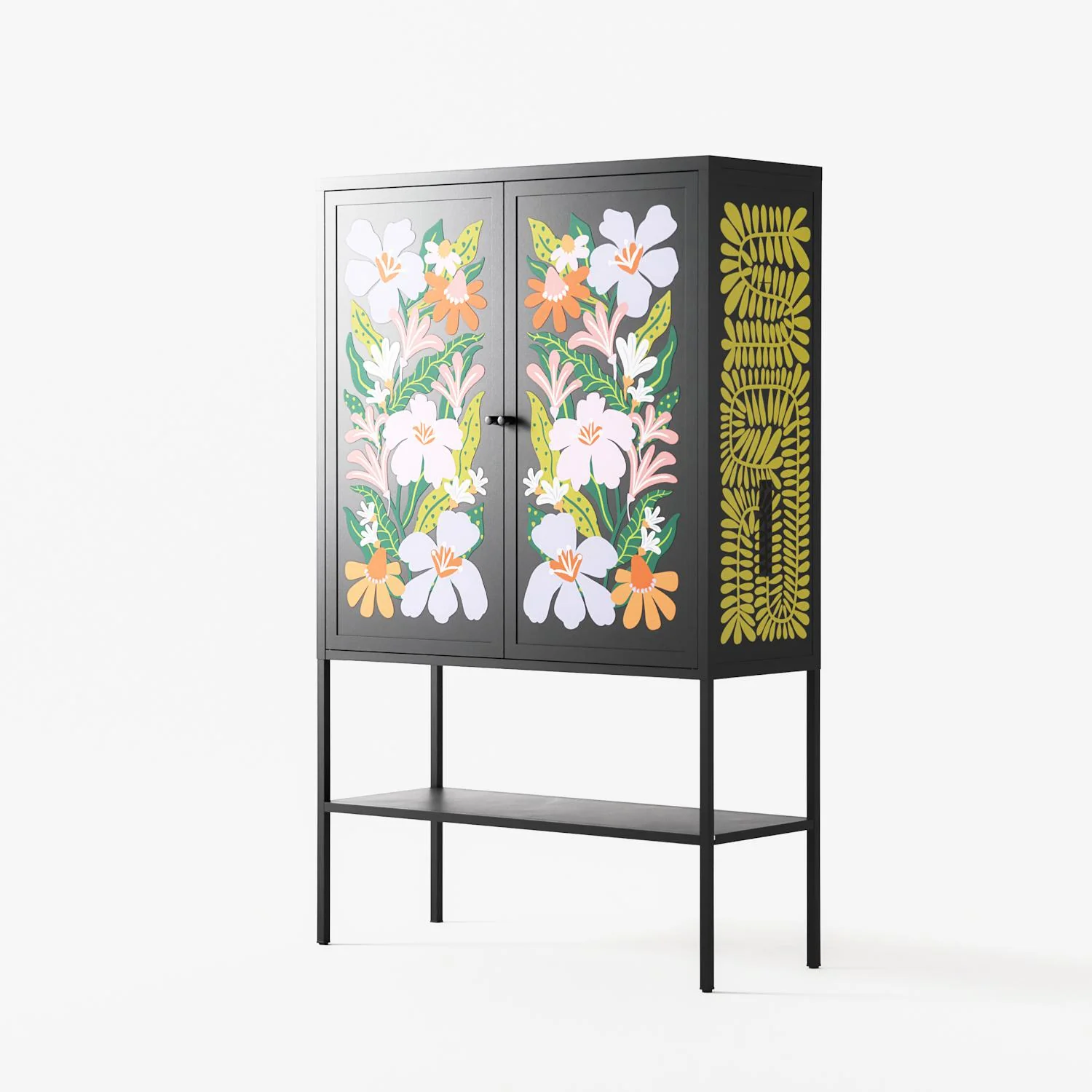 Floral Delight - Loft Cabinet - Sandra Hutter - Antracite - Overlay Metal - Image 2