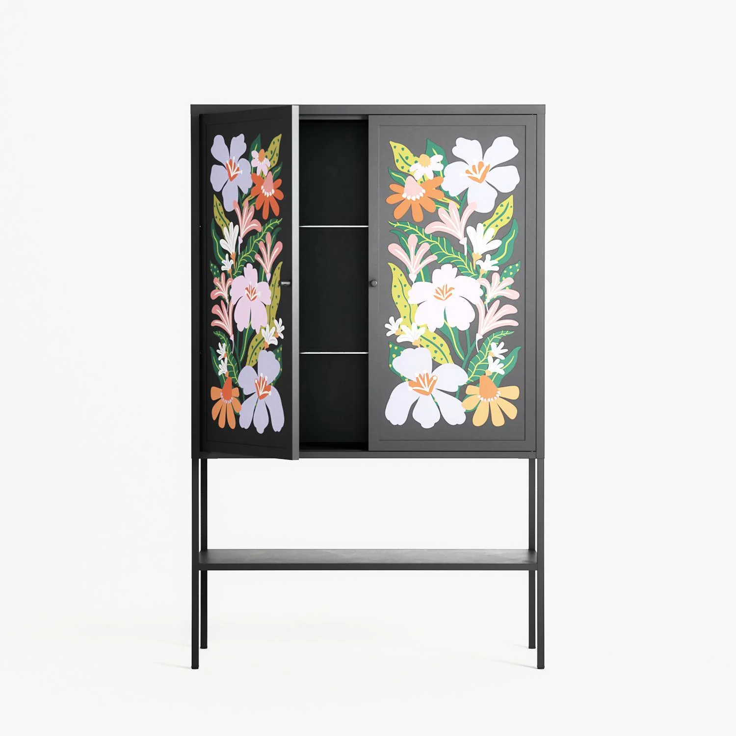 Floral Delight - Loft Cabinet - Sandra Hutter - Antracite - Overlay Metal - Image 3