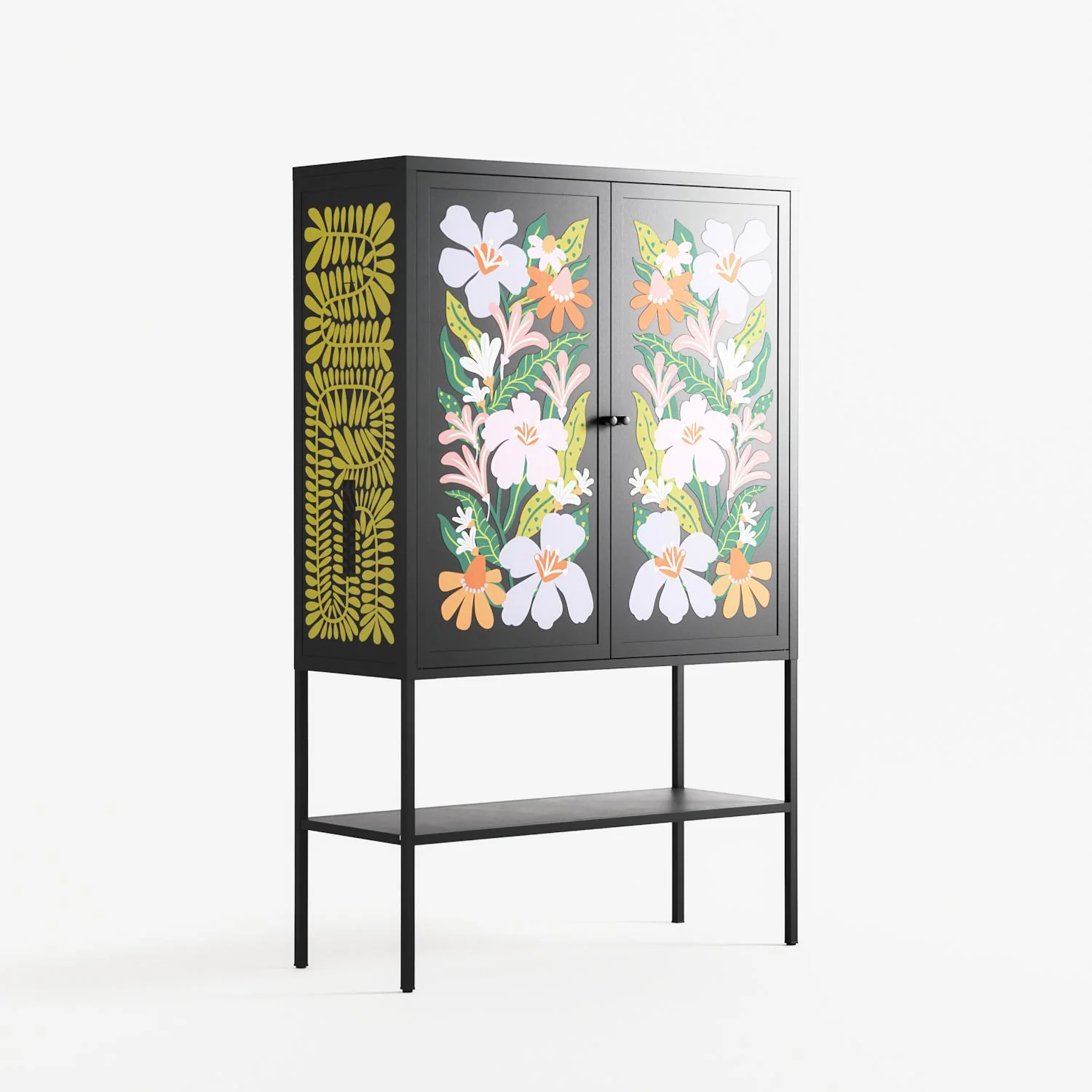 Floral Delight - Loft Cabinet - Sandra Hutter - Antracite - Overlay Metal - Image 4