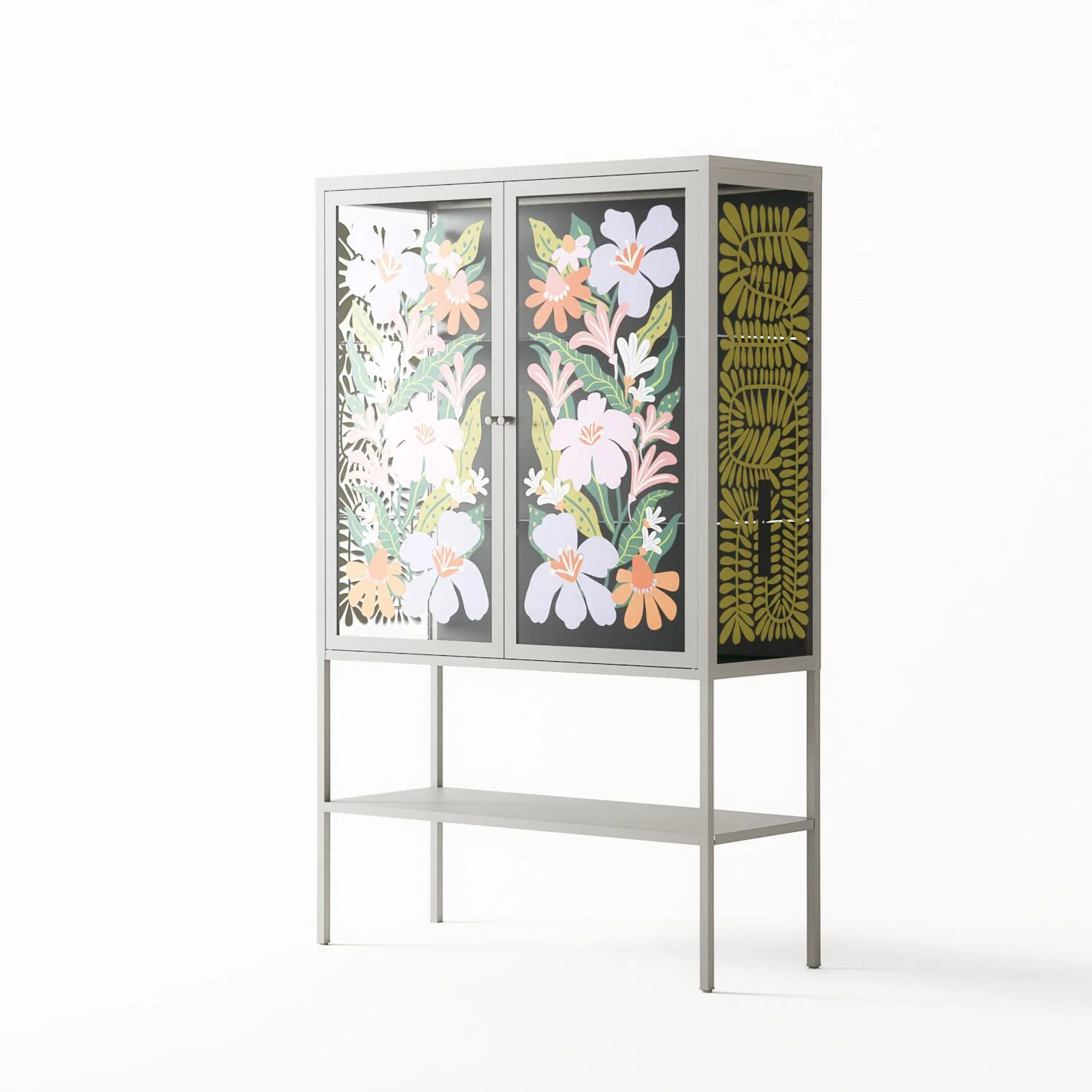 Floral Delight - Loft Cabinet - Sandra Hutter - Chalk - Overlay Glass - Image 2
