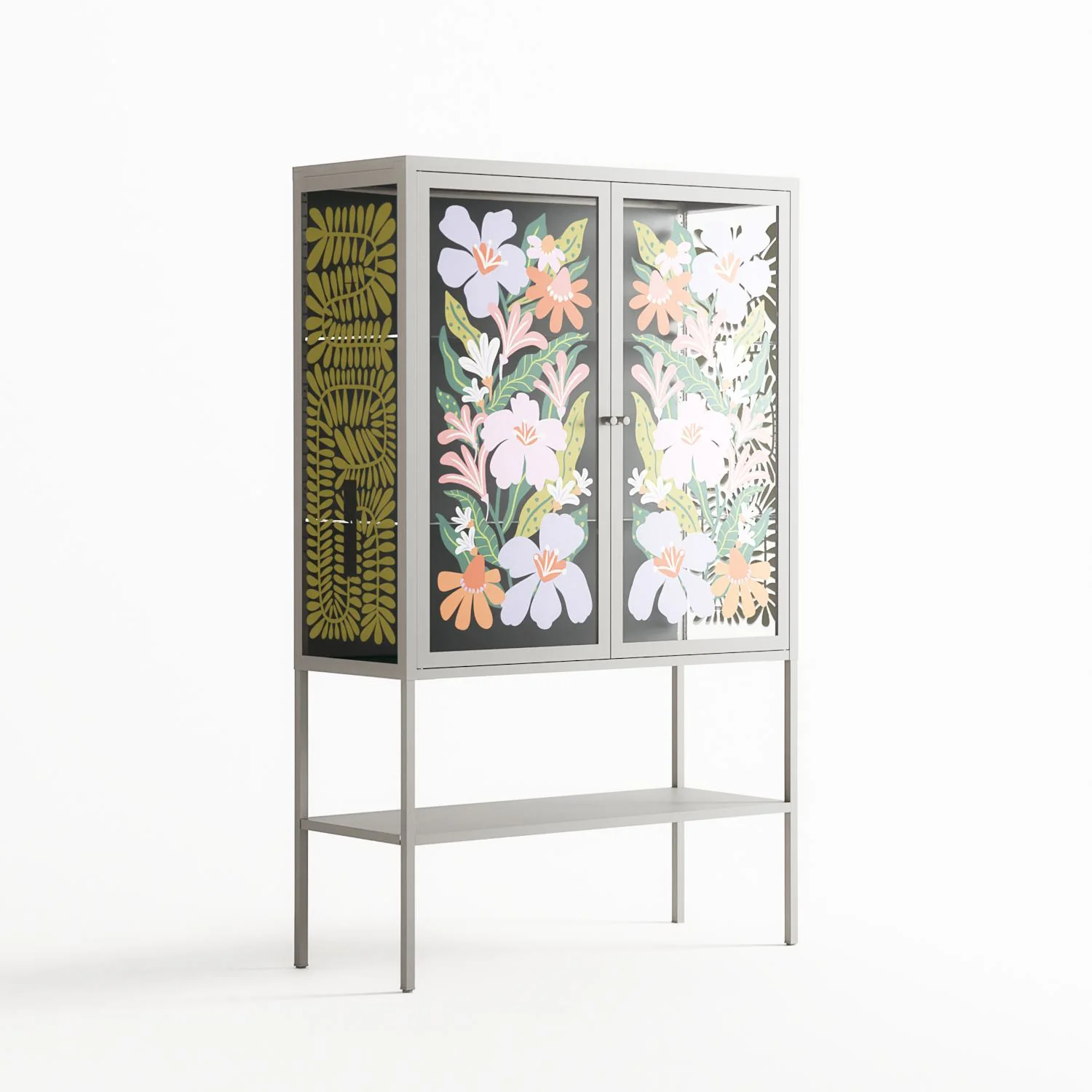 Floral Delight - Loft Cabinet - Sandra Hutter - Chalk - Overlay Glass - Image 4