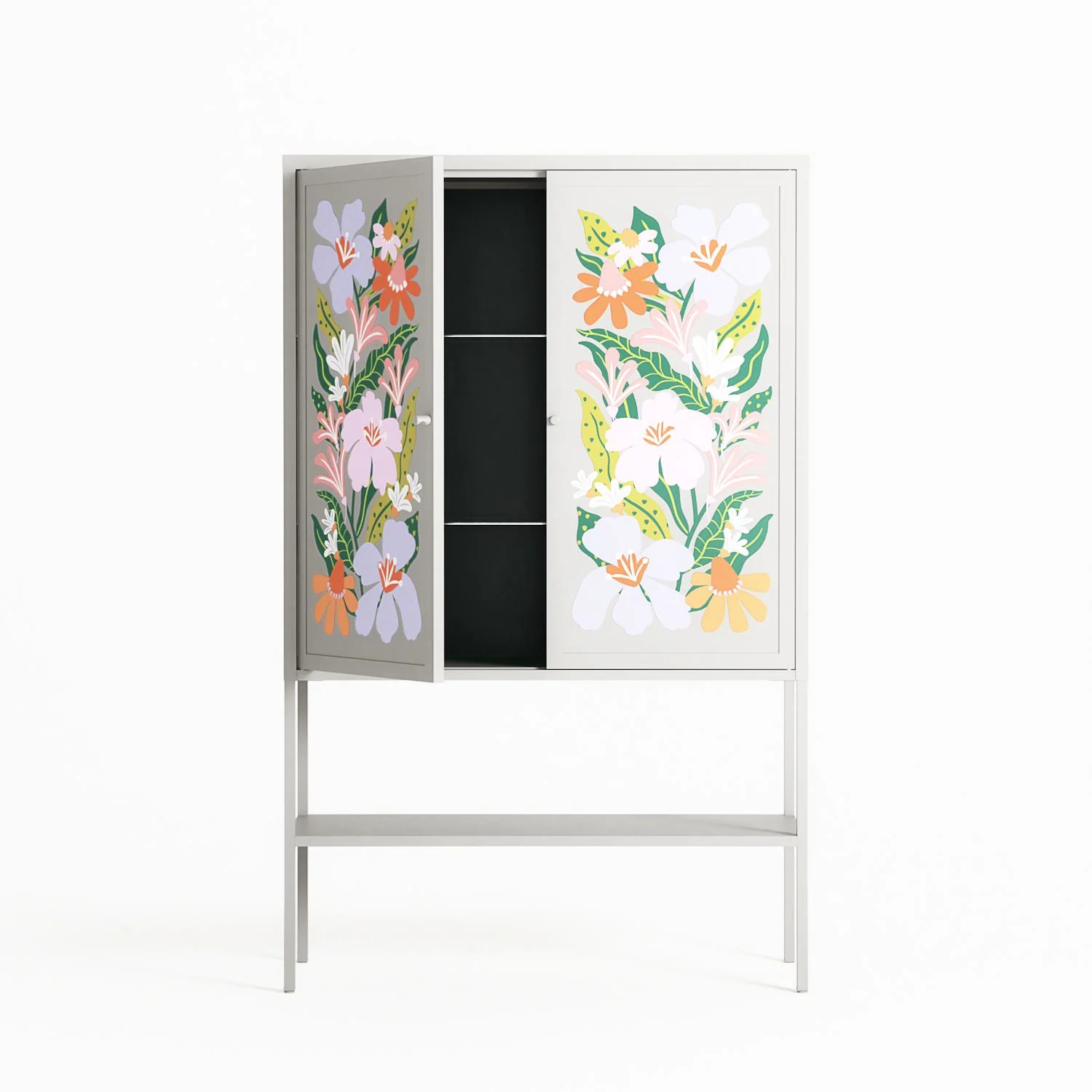 Floral Delight - Loft Cabinet - Sandra Hutter - Chalk - Overlay Metal - Image 3