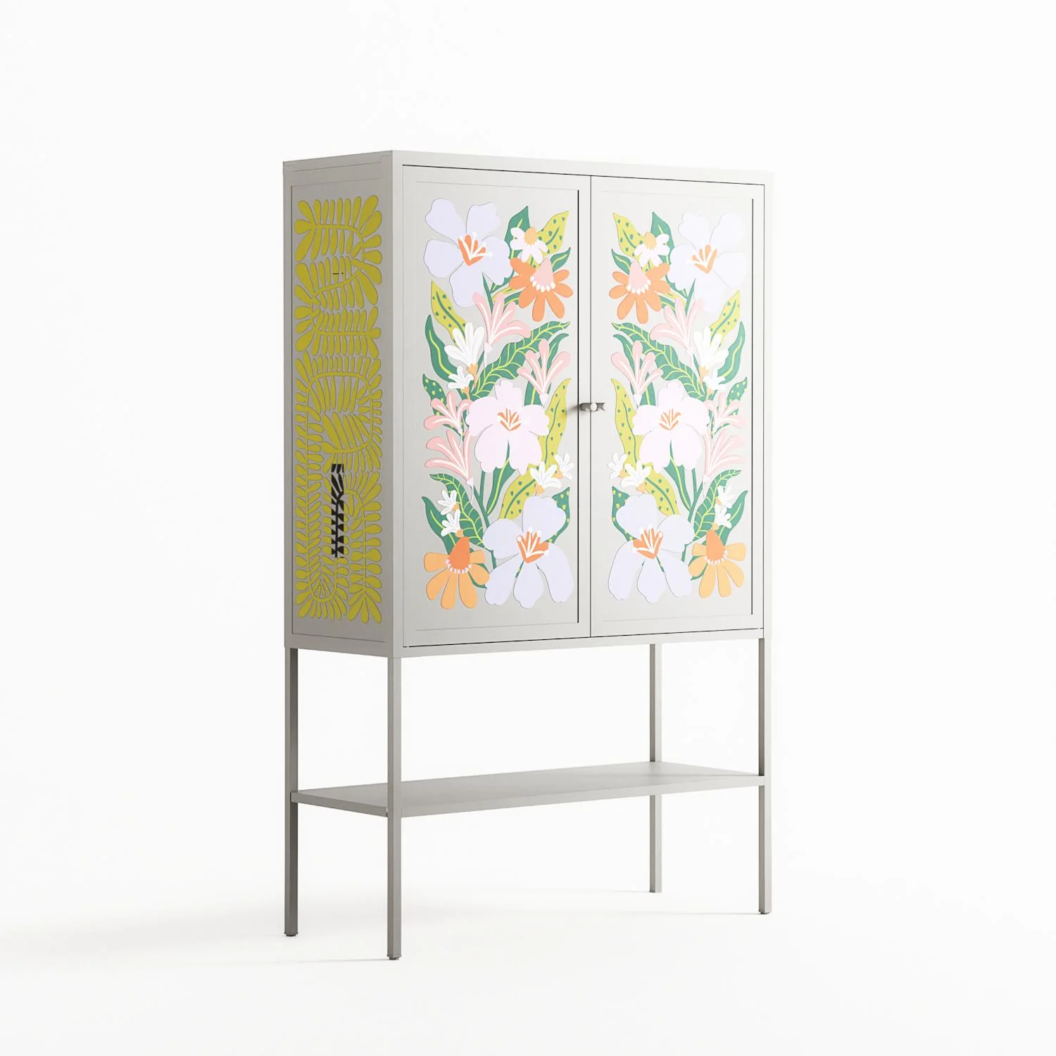 Floral Delight - Loft Cabinet - Sandra Hutter - Chalk - Overlay Metal - Image 4