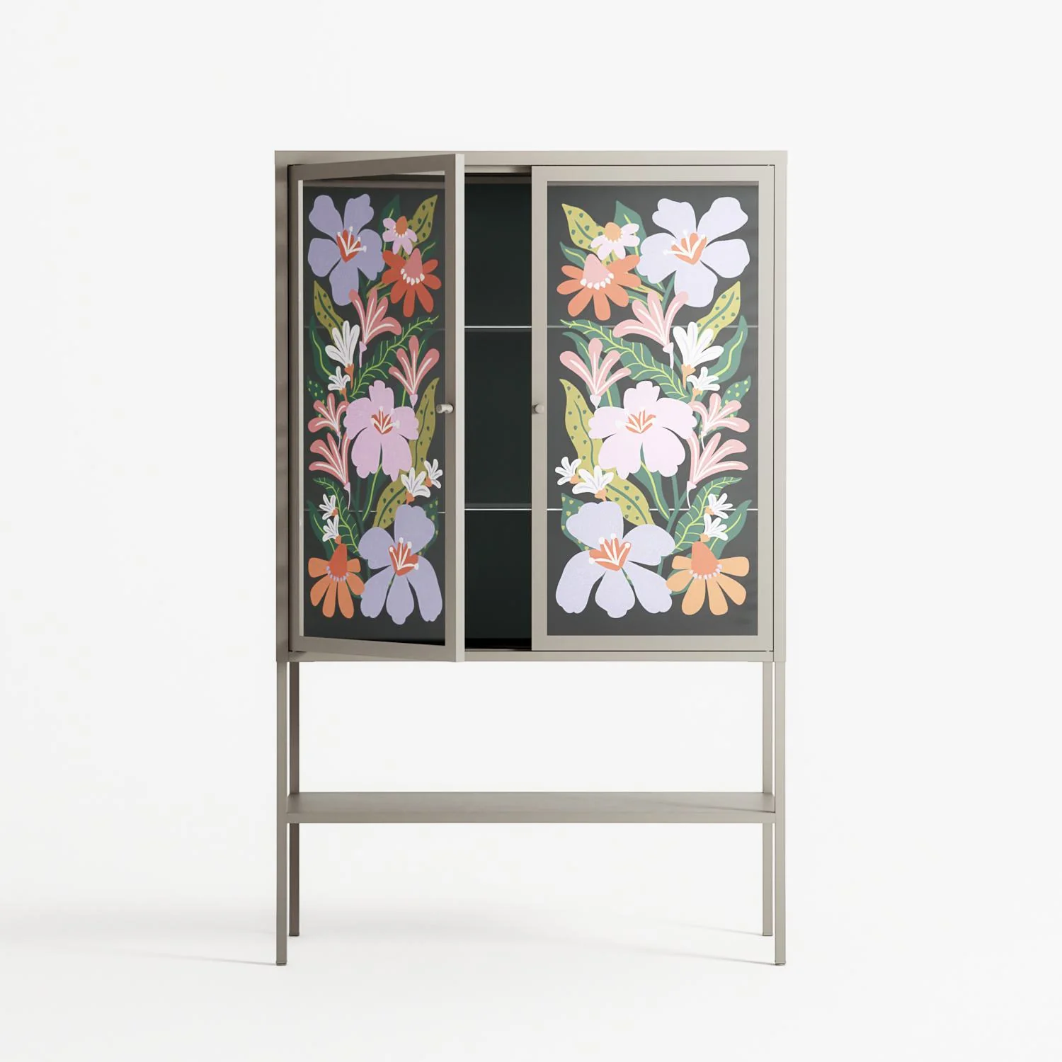 Floral Delight - Loft Cabinet - Sandra Hutter - Pebble - Overlay Glass - Image 3