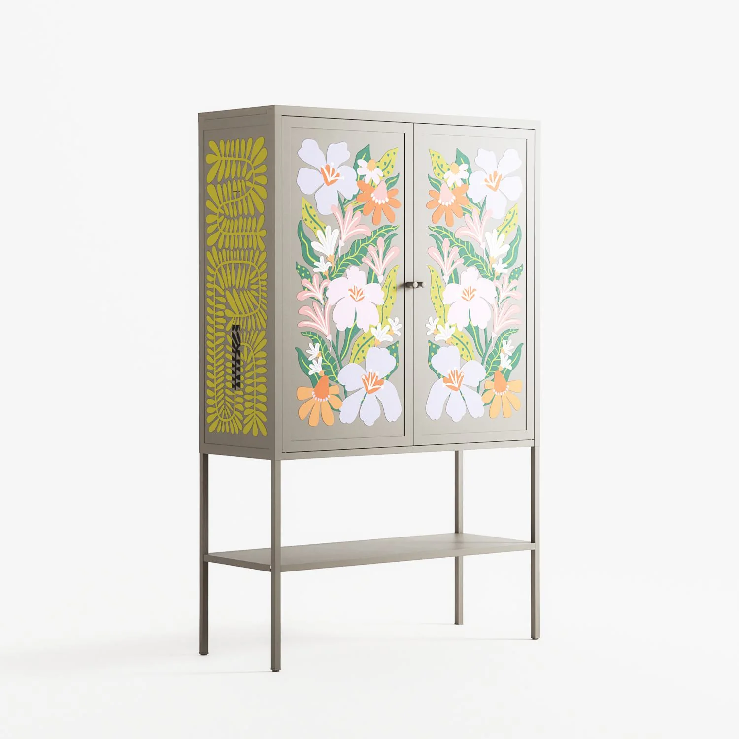Floral Delight - Loft Cabinet - Sandra Hutter - Pebble - Overlay Metal - Image 4