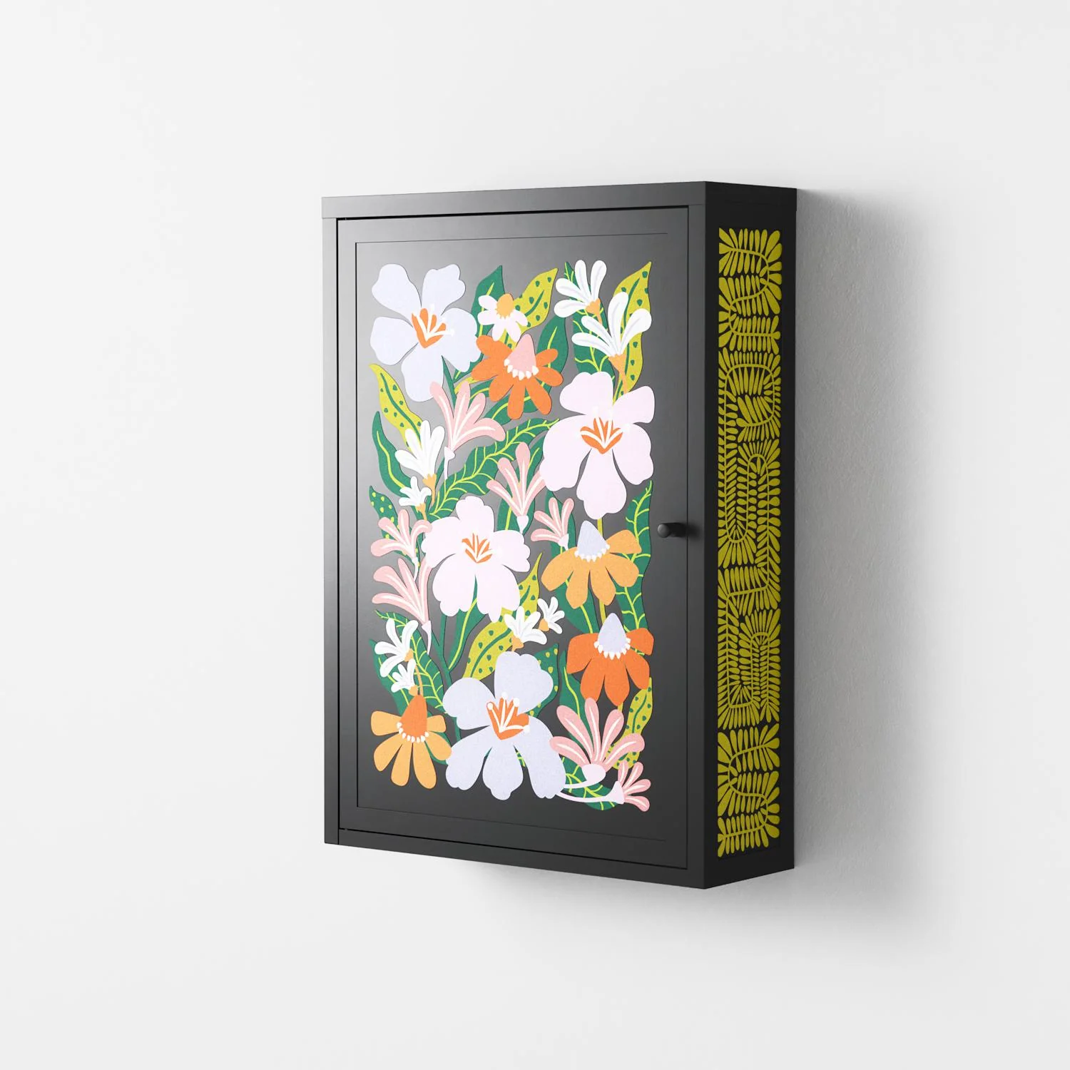 Floral Delight - Wall Cabinet - Sandra Hutter - Antracite - Overlay Metal - Image 2