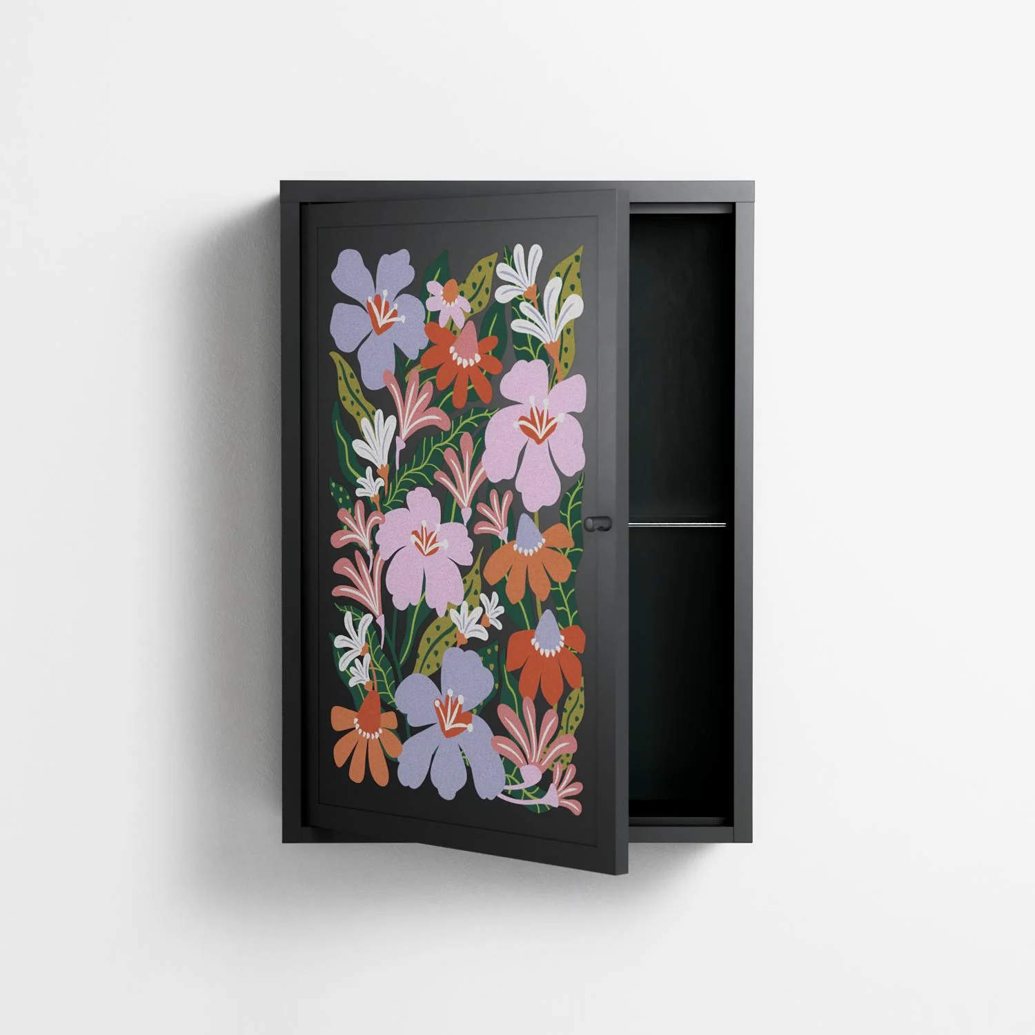 Floral Delight - Wall Cabinet - Sandra Hutter - Antracite - Overlay Metal - Image 3