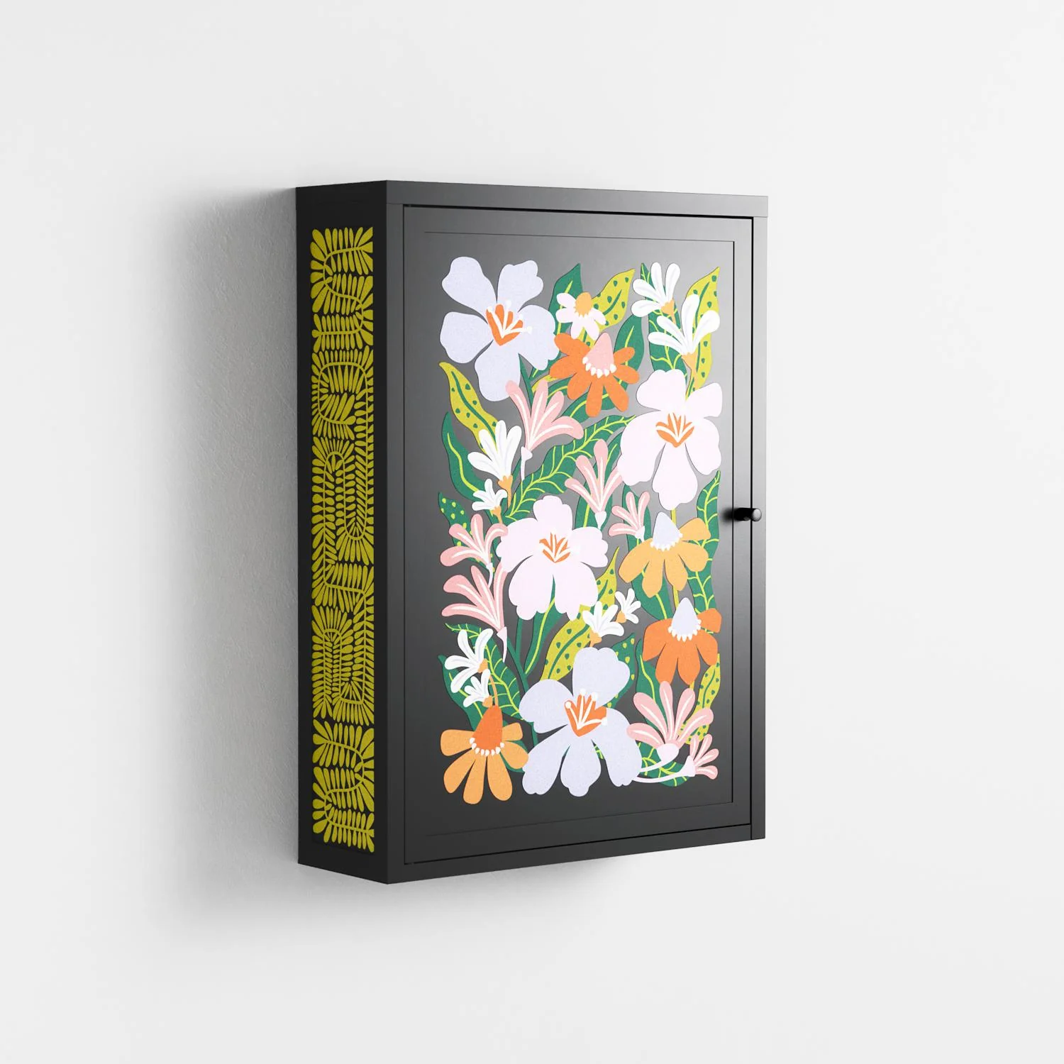 Floral Delight - Wall Cabinet - Sandra Hutter - Antracite - Overlay Metal - Image 4
