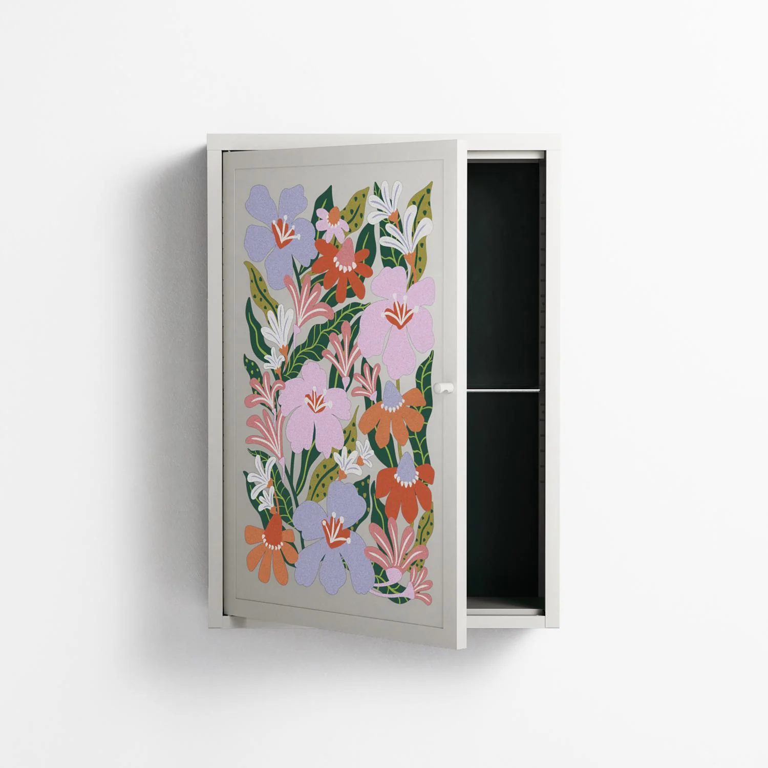 Floral Delight - Wall Cabinet - Sandra Hutter - Chalk - Overlay Metal - Image 3