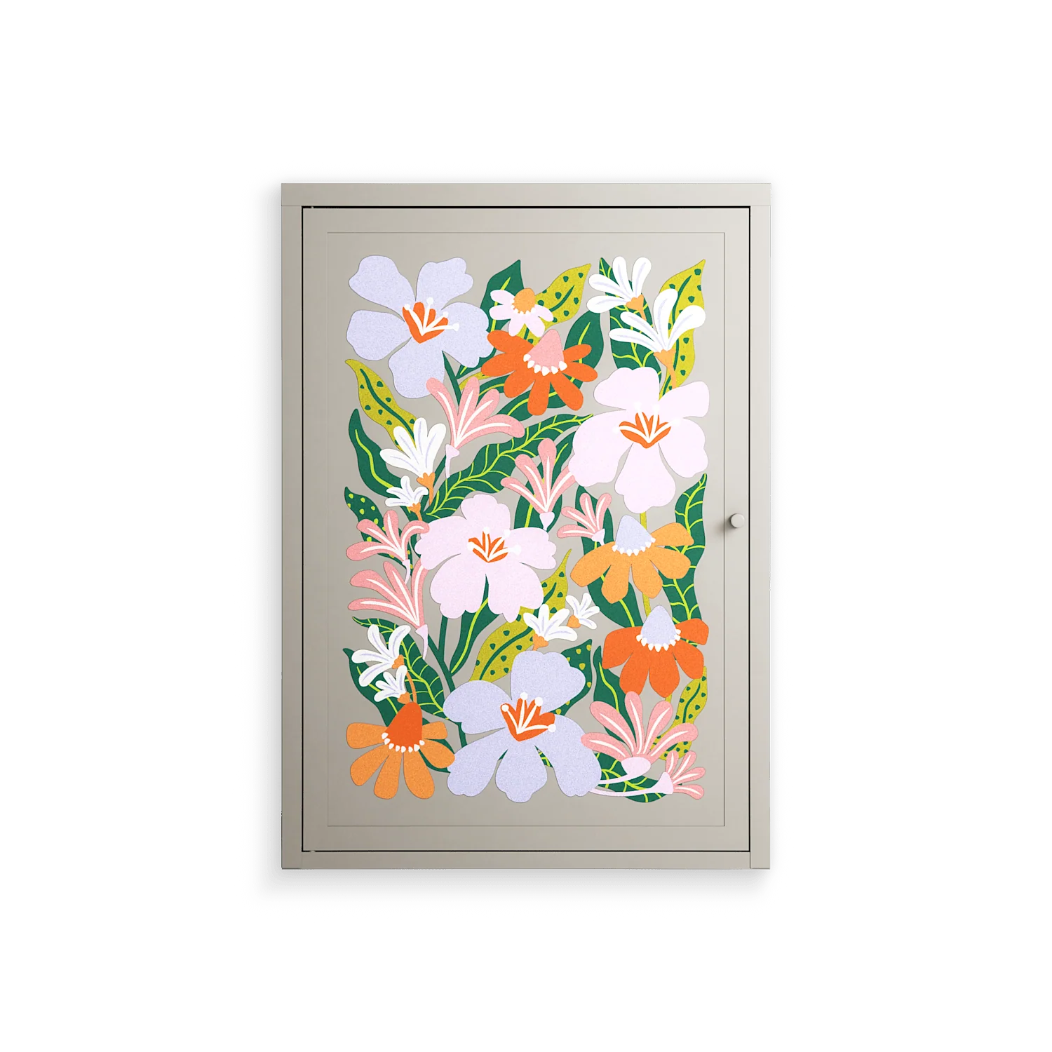 Floral Delight - Wall Cabinet - Sandra Hutter - Pebble - Overlay Metal