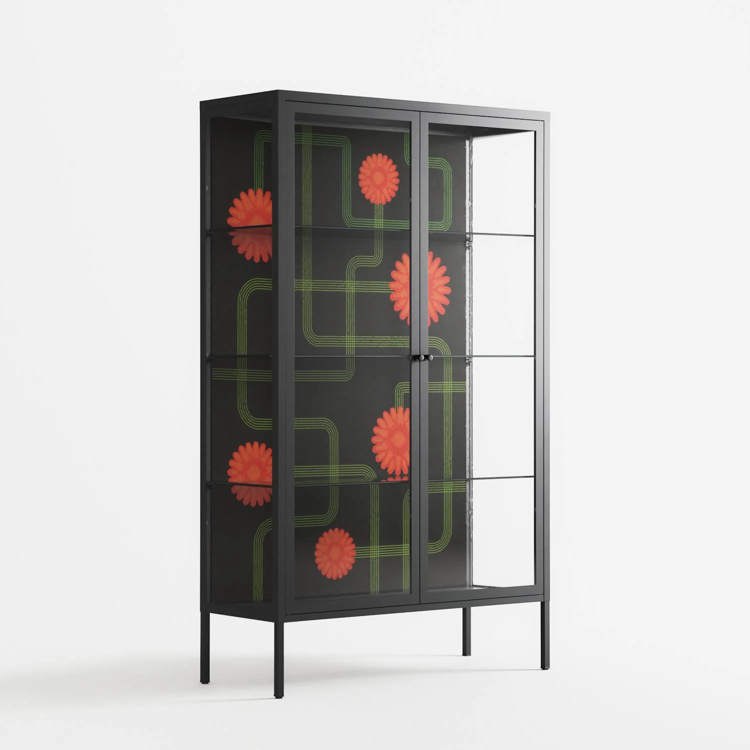 Floral Pipes - Cabinet - Kristin Eriksson - Antracite - Clear glass - Image 4
