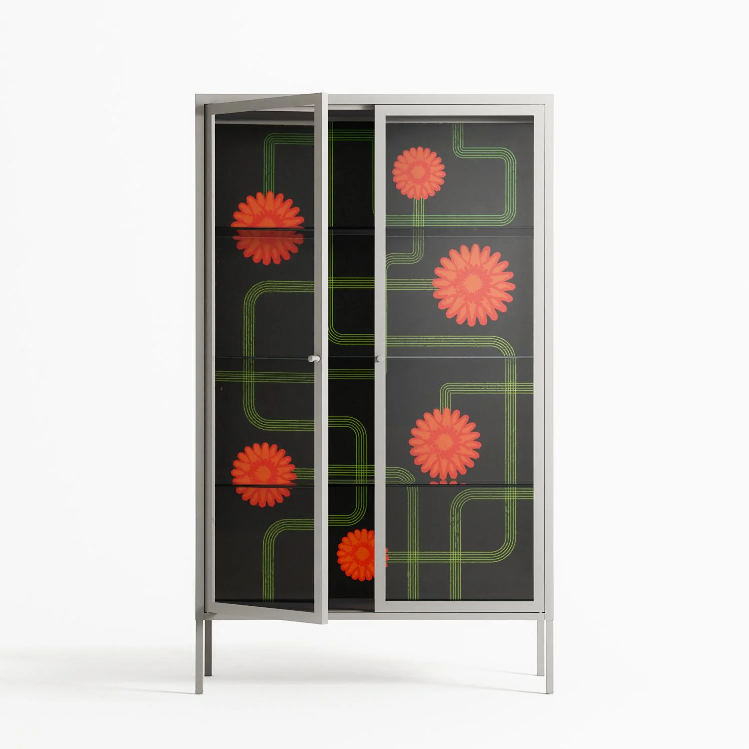 Floral Pipes - Cabinet - Kristin Eriksson - Chalk - Clear glass - Image 2