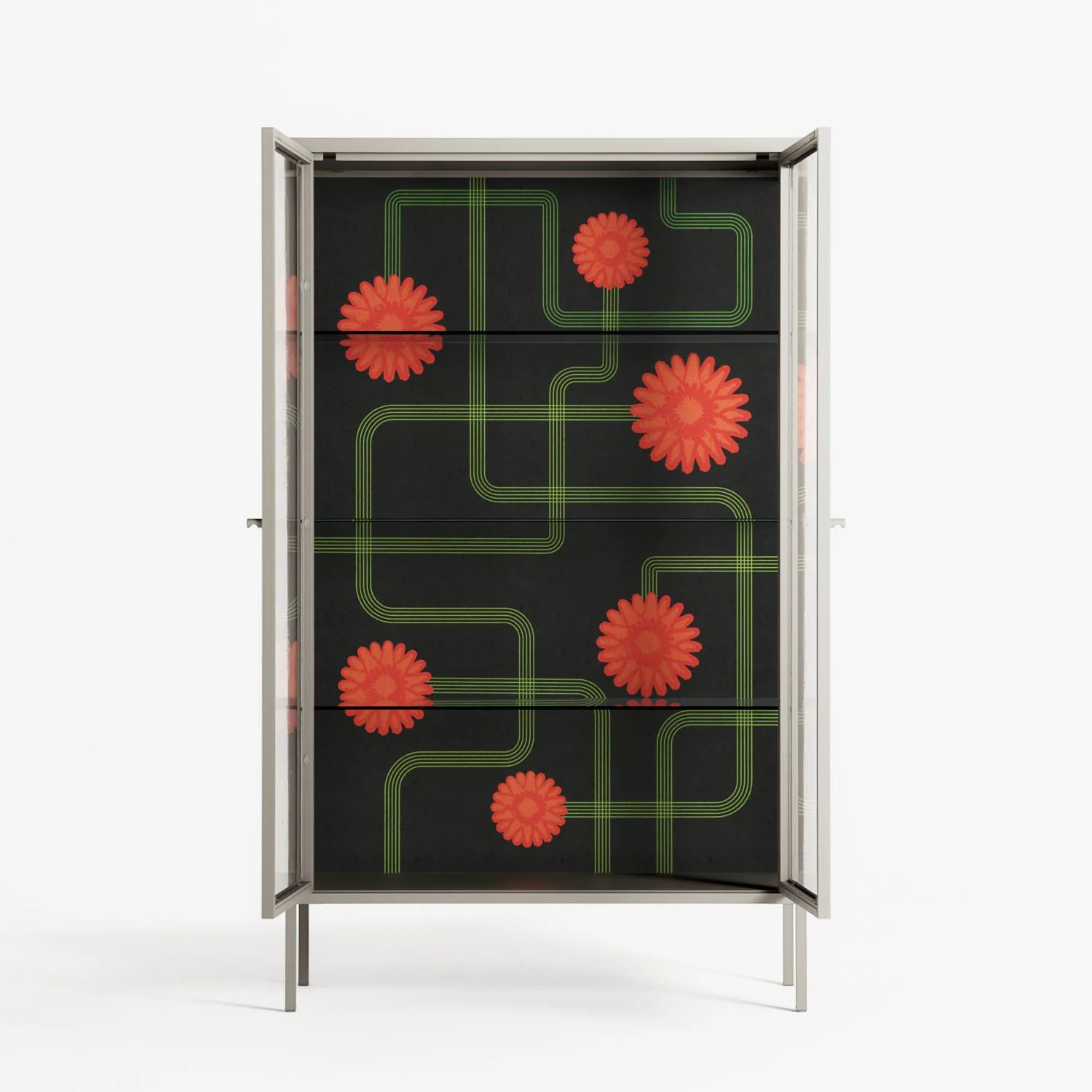 Floral Pipes - Cabinet - Kristin Eriksson - Pebble - Clear glass - Image 3