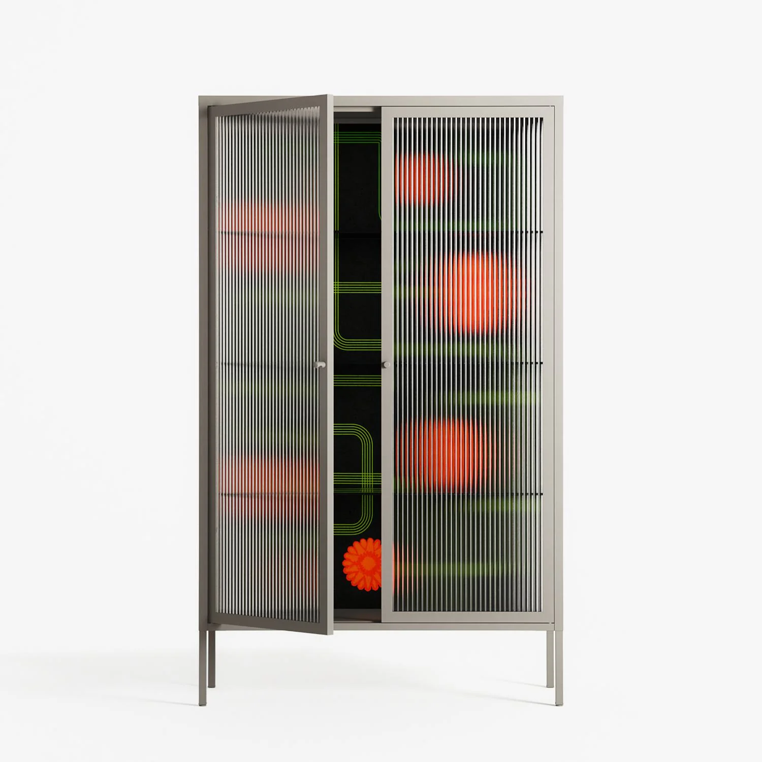 Floral Pipes - Cabinet - Kristin Eriksson - Pebble - Reeded glass - Image 2