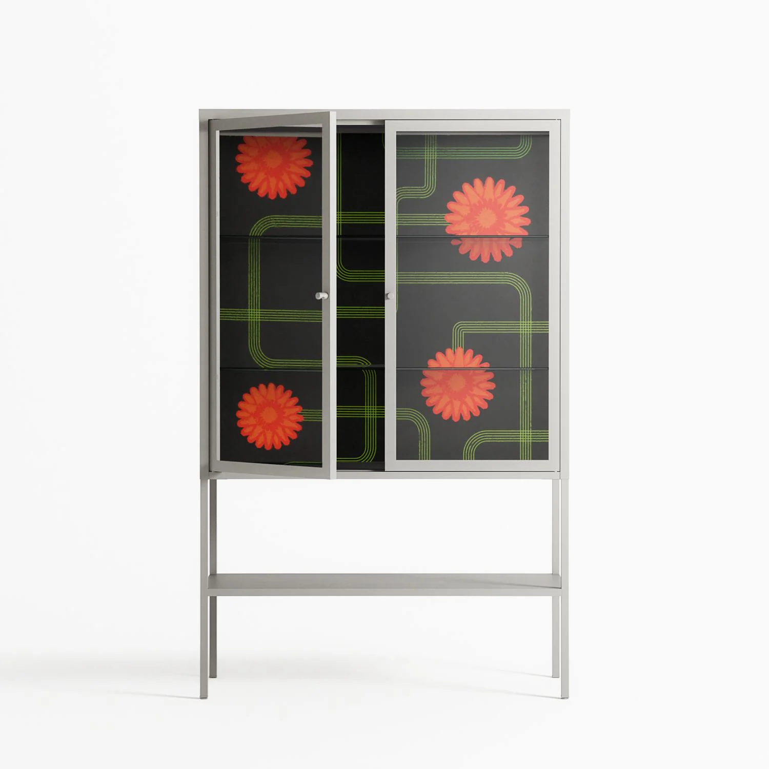 Floral Pipes - Loft Cabinet - Kristin Eriksson - Chalk - Clear glass - Image 2