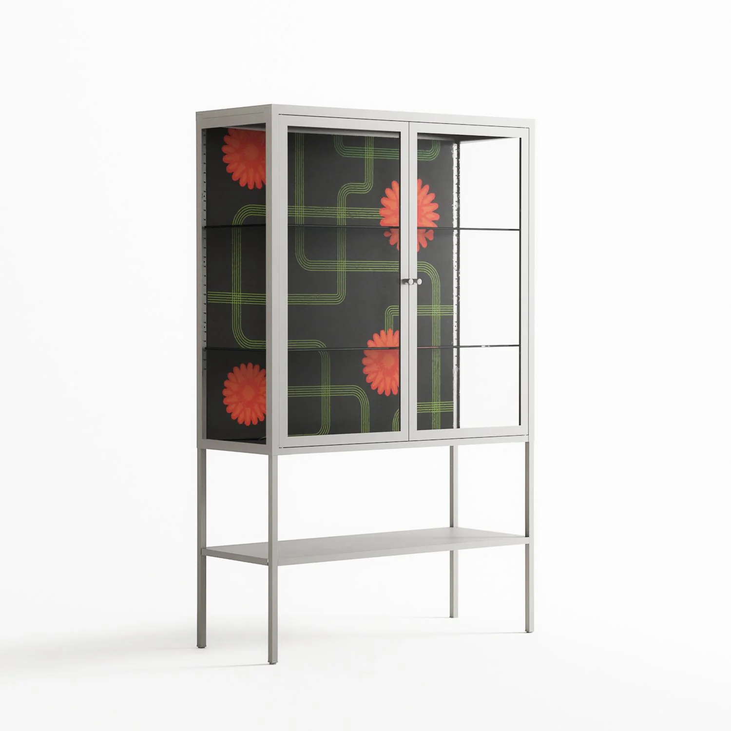 Floral Pipes - Loft Cabinet - Kristin Eriksson - Chalk - Clear glass - Image 4