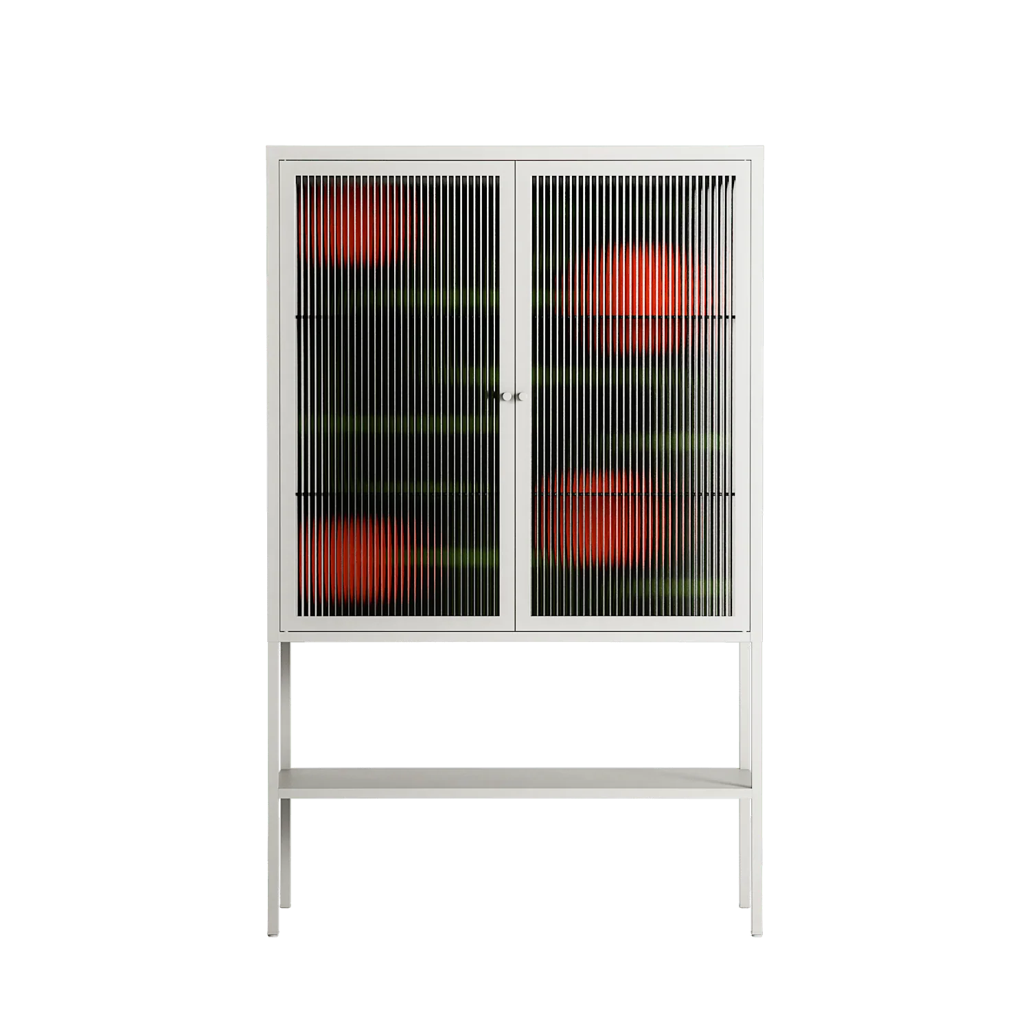 Floral Pipes - Loft Cabinet - Kristin Eriksson - Chalk - Reeded glass