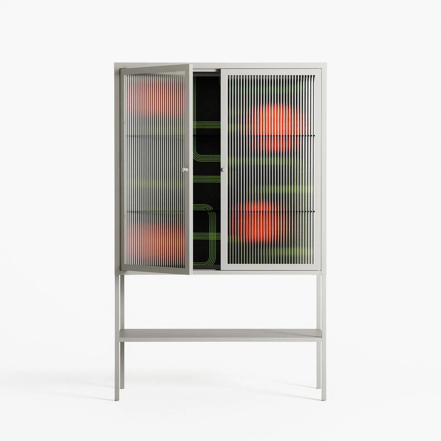 Floral Pipes - Loft Cabinet - Kristin Eriksson - Chalk - Reeded glass - Image 2
