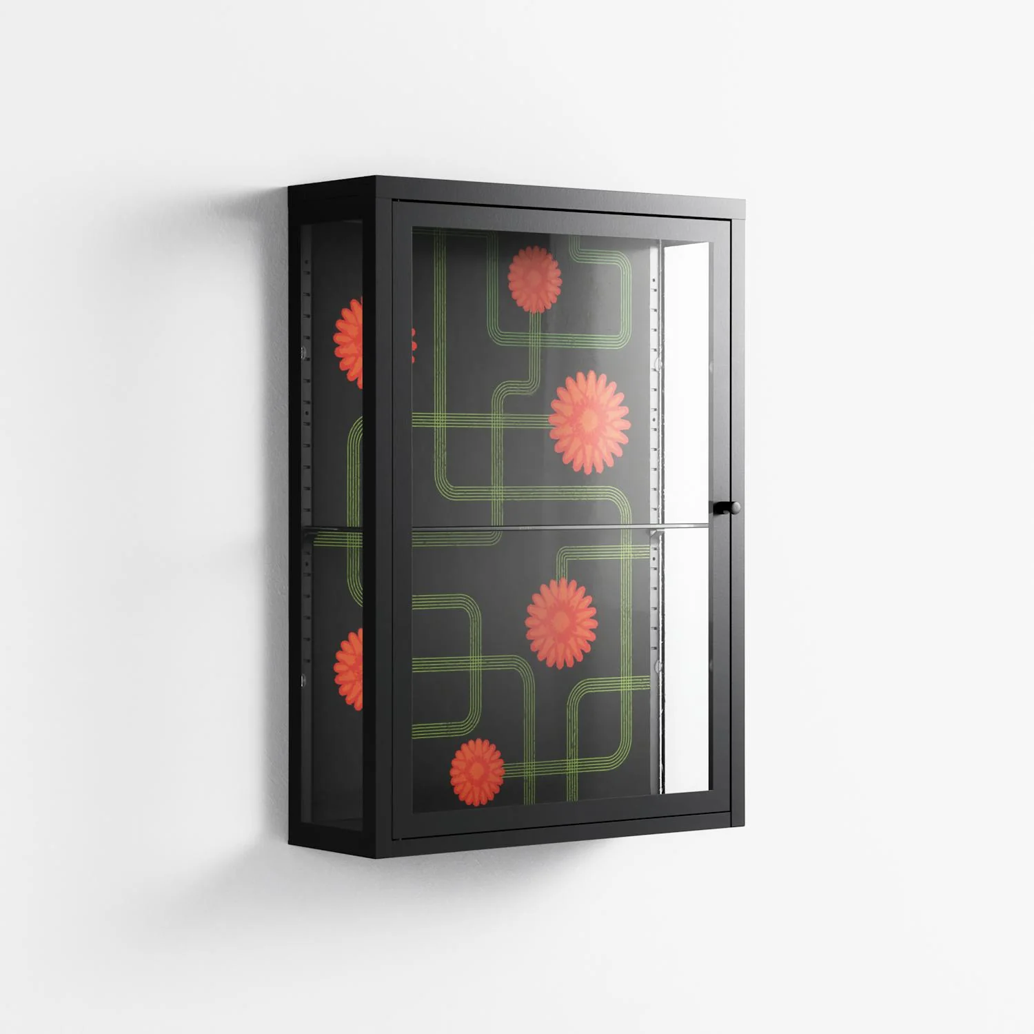 Floral Pipes - Wall Cabinet - Kristin Eriksson - Antracite - Clear glass - Image 4