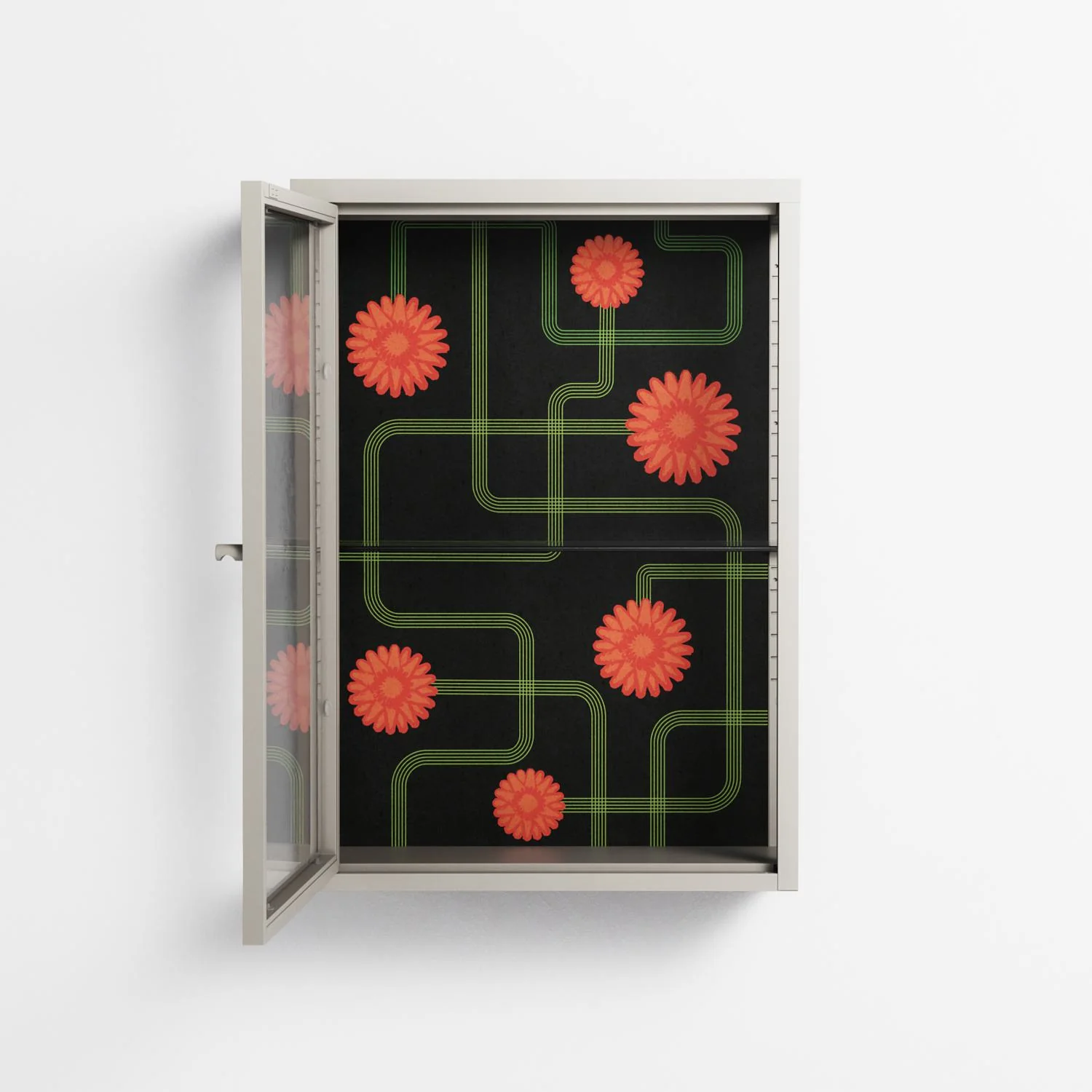 Floral Pipes - Wall Cabinet - Kristin Eriksson - Pebble - Clear glass - Image 3