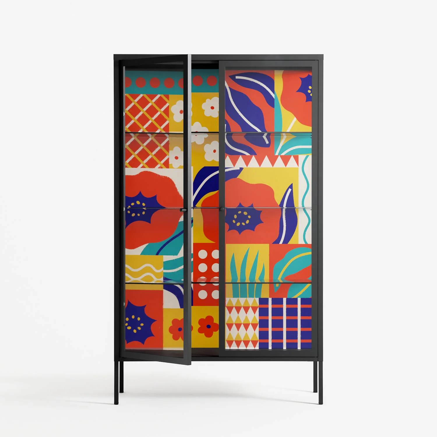 Flower A - Cabinet - Heather Zhou - Antracite - Clear glass - Image 2