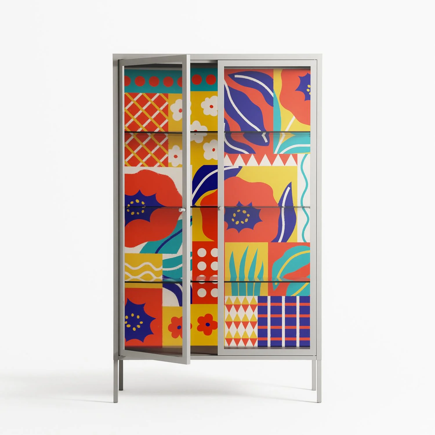 Flower A - Cabinet - Heather Zhou - Chalk - Clear glass - Image 2