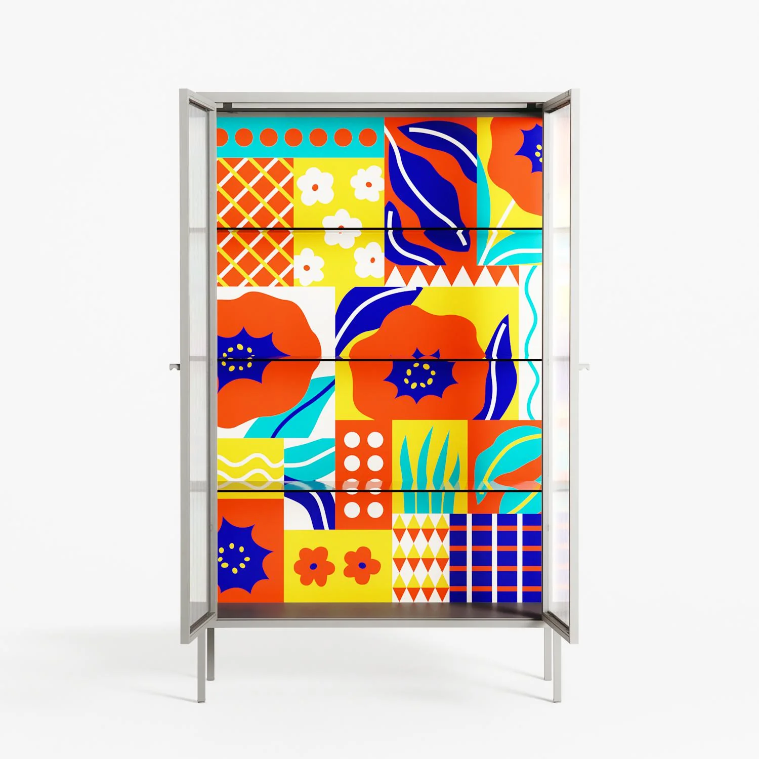 Flower A - Cabinet - Heather Zhou - Chalk - Reeded glass - Image 3