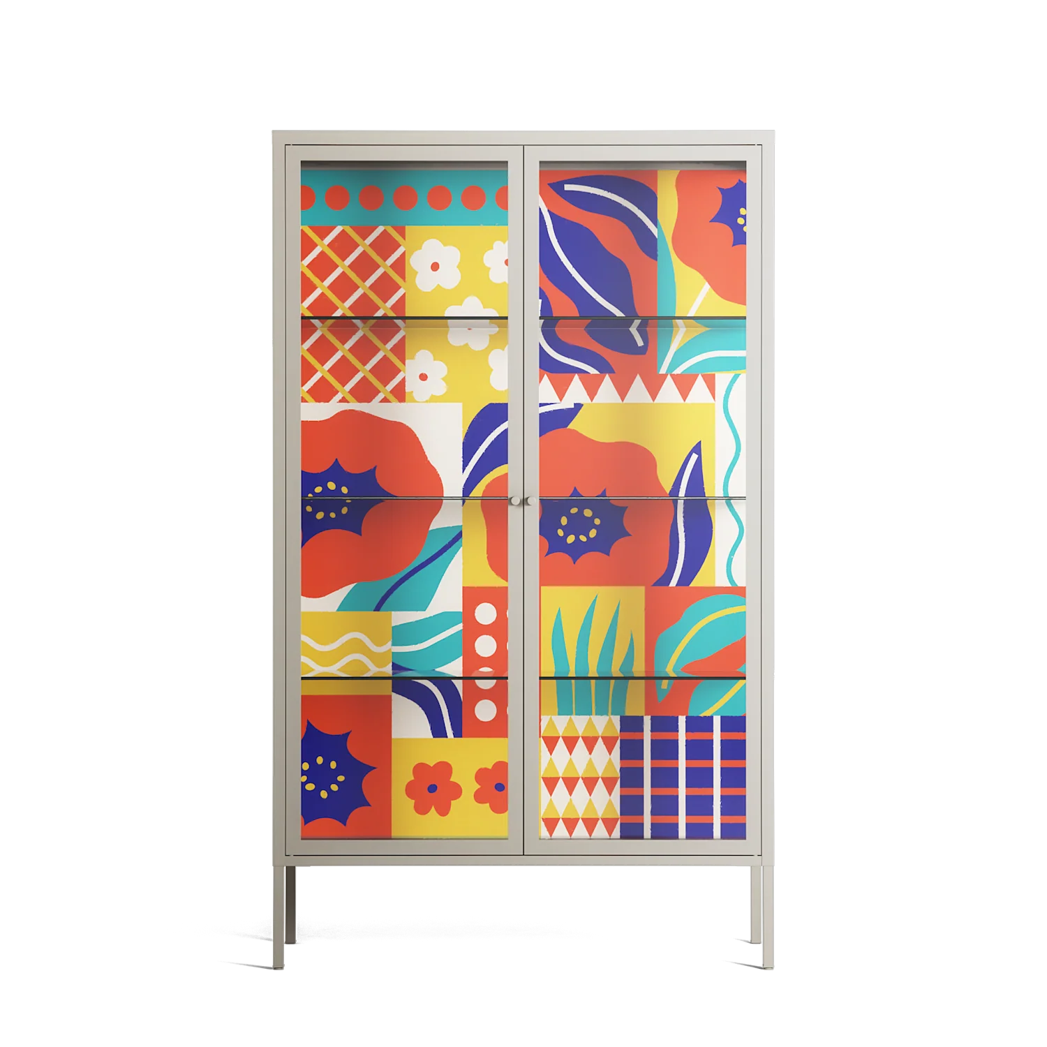 Flower A - Cabinet - Heather Zhou - Pebble - Clear glass