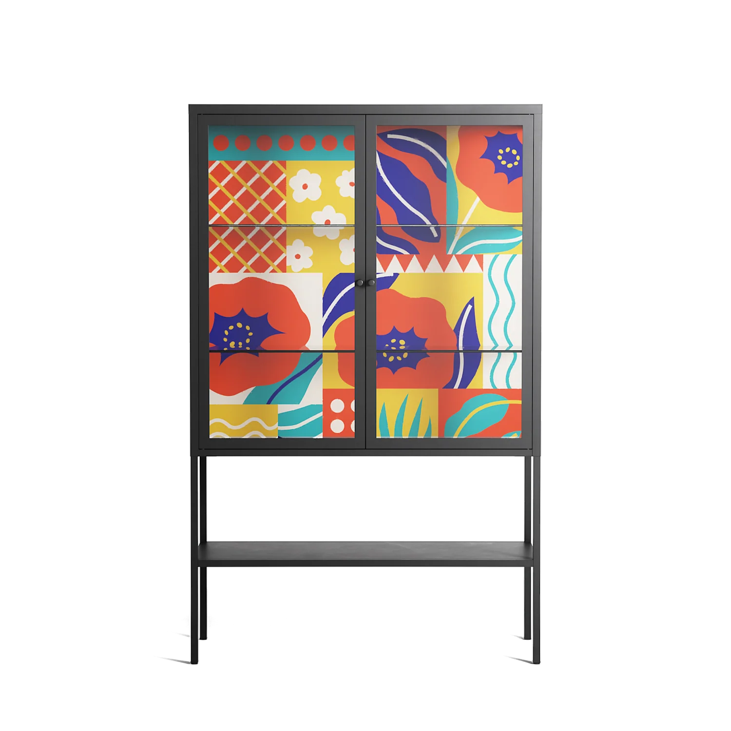 Flower A - Loft Cabinet - Heather Zhou - Antracite - Clear glass