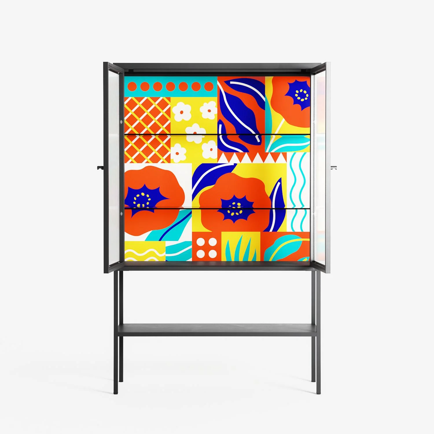 Flower A - Loft Cabinet - Heather Zhou - Antracite - Reeded glass - Image 3