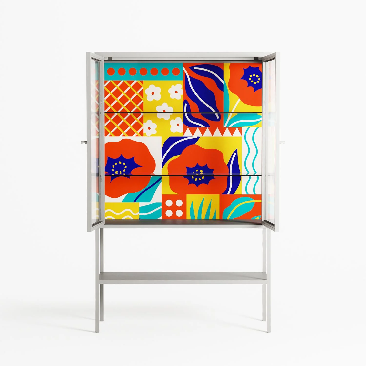 Flower A - Loft Cabinet - Heather Zhou - Chalk - Clear glass - Image 3