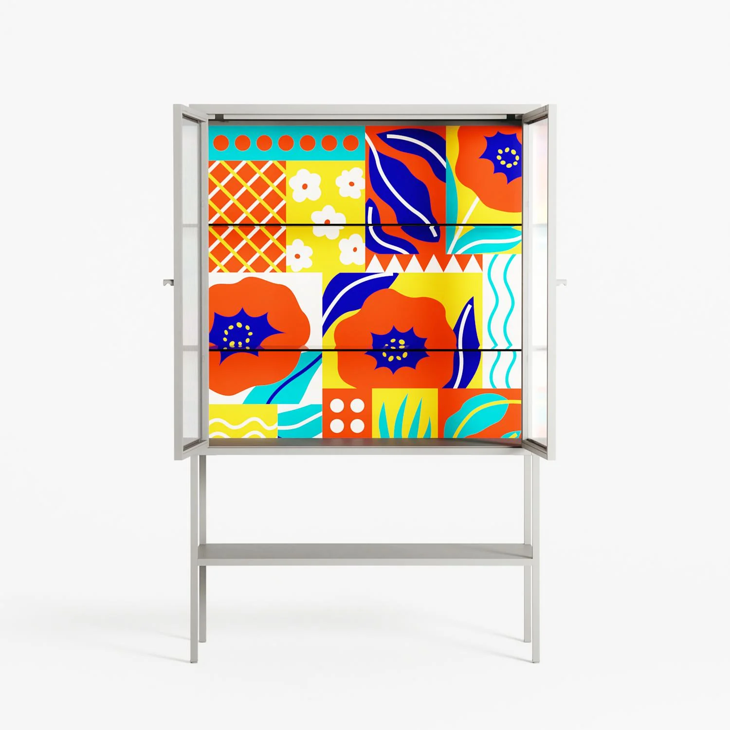 Flower A - Loft Cabinet - Heather Zhou - Chalk - Reeded glass - Image 3