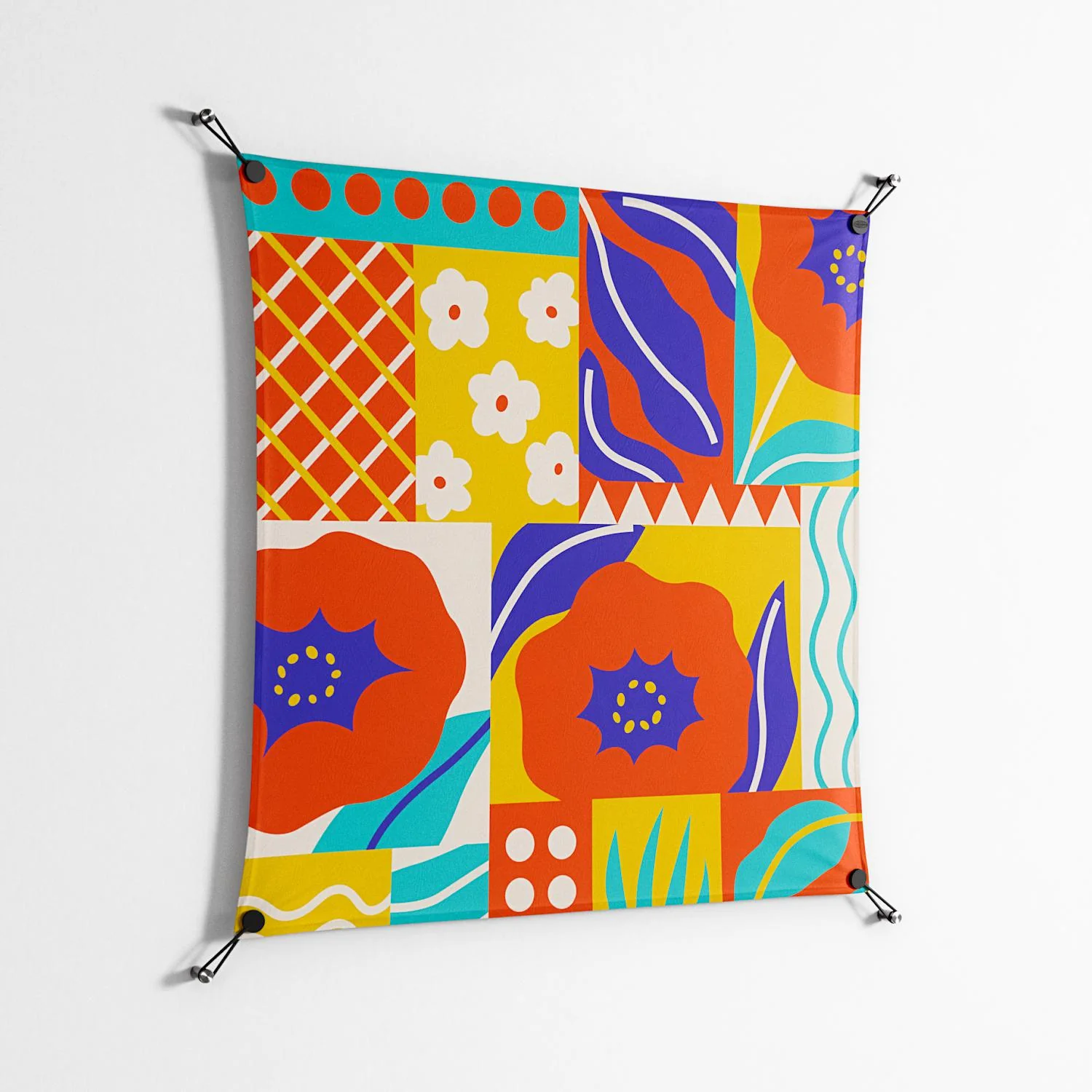Flower A - Work On Wall - Heather Zhou - Black - 90 x 90 cm - Image 2