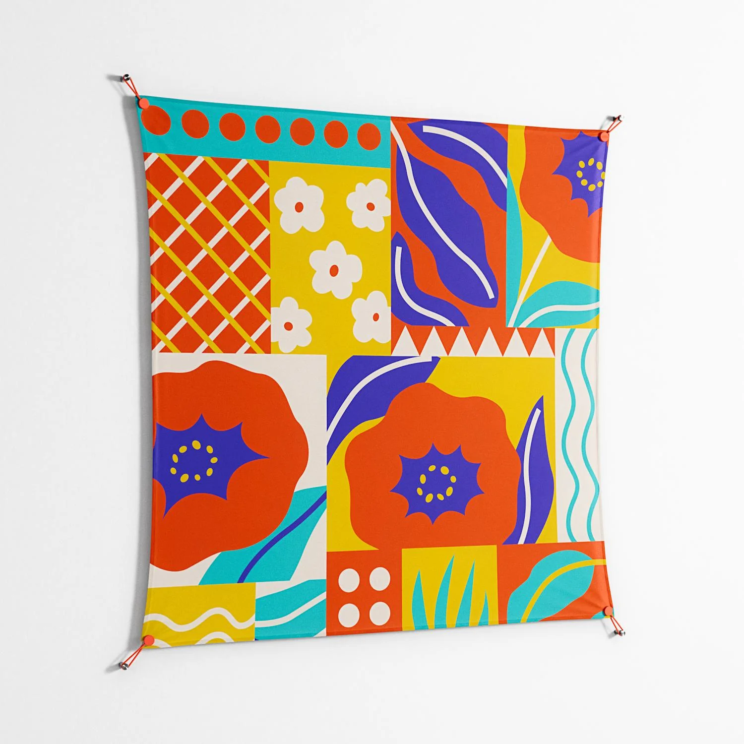 Flower A - Work On Wall - Heather Zhou - Orange - 140 x 140 cm - Image 2