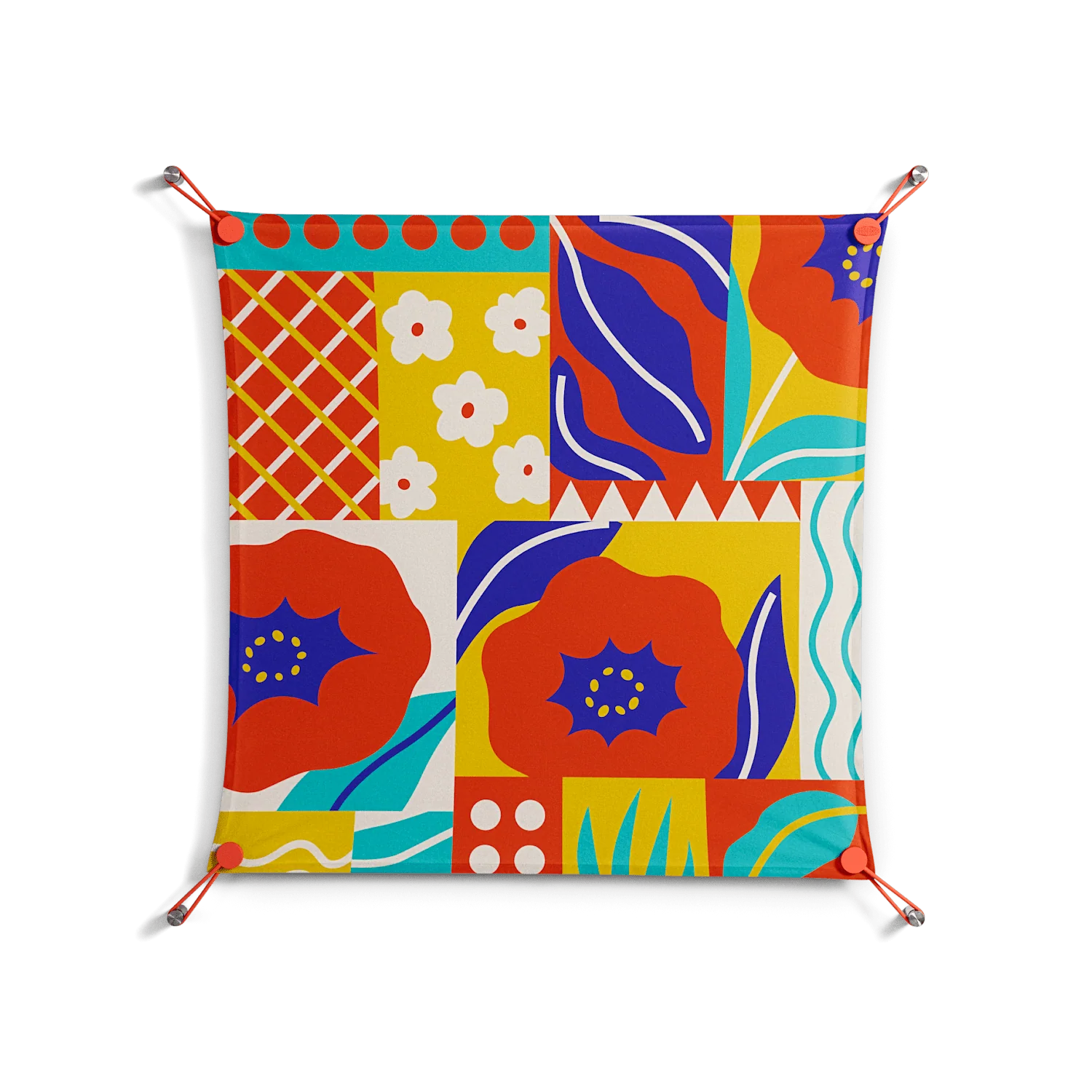 Flower A - Work On Wall - Heather Zhou - Orange - 70 x 70 cm