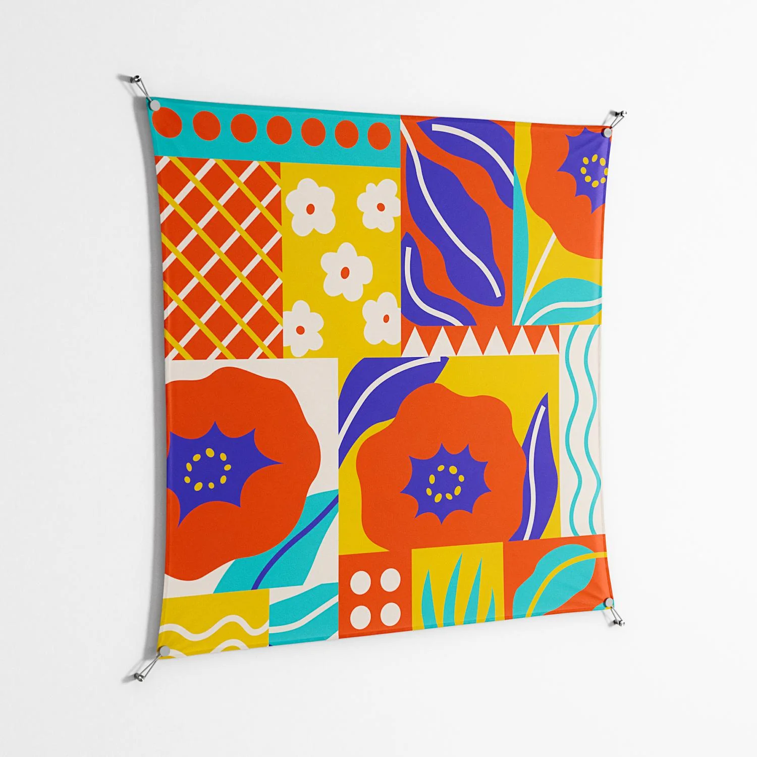 Flower A - Work On Wall - Heather Zhou - Silver - 140 x 140 cm - Image 2