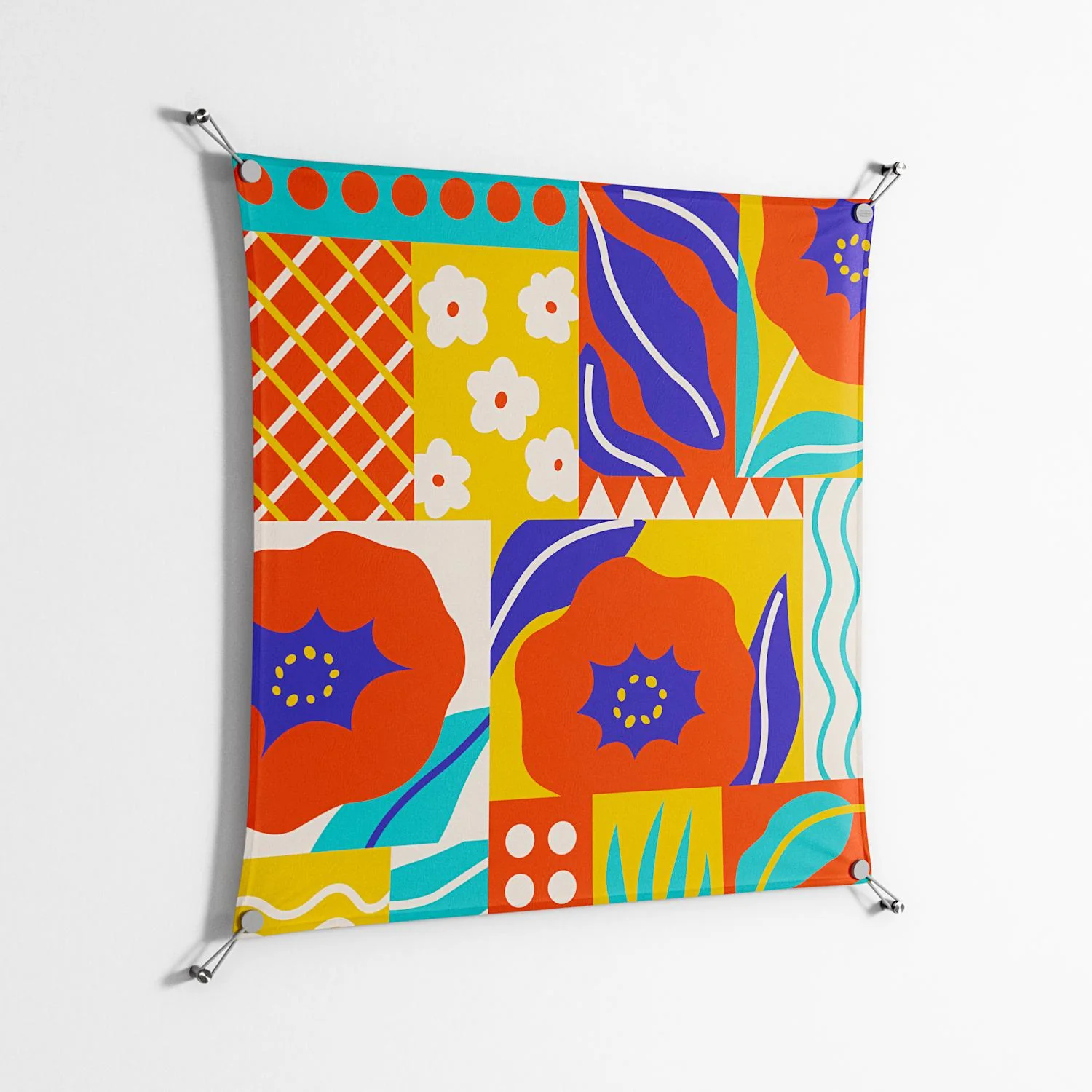 Flower A - Work On Wall - Heather Zhou - Silver - 90 x 90 cm - Image 2