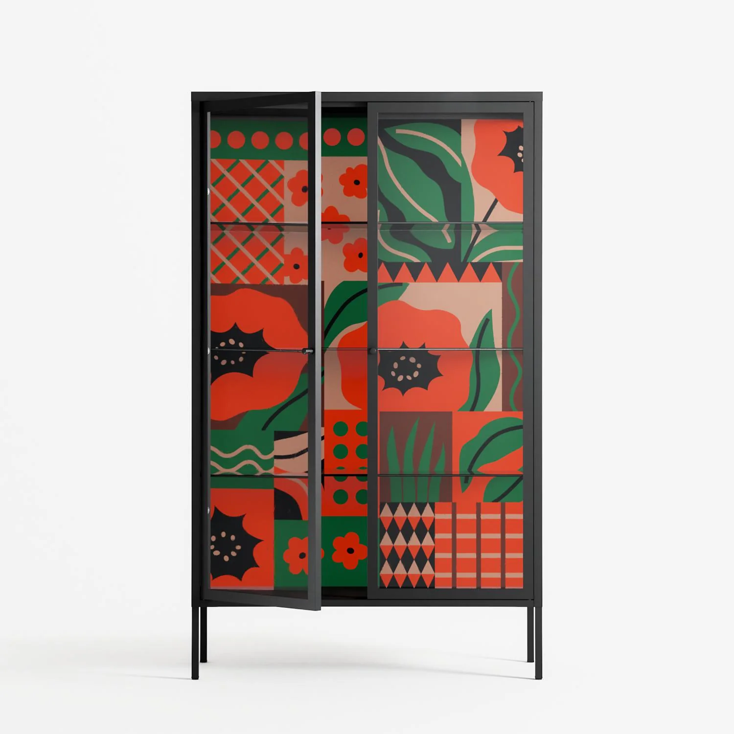 Flower B - Cabinet - Heather Zhou - Antracite - Clear glass - Image 2