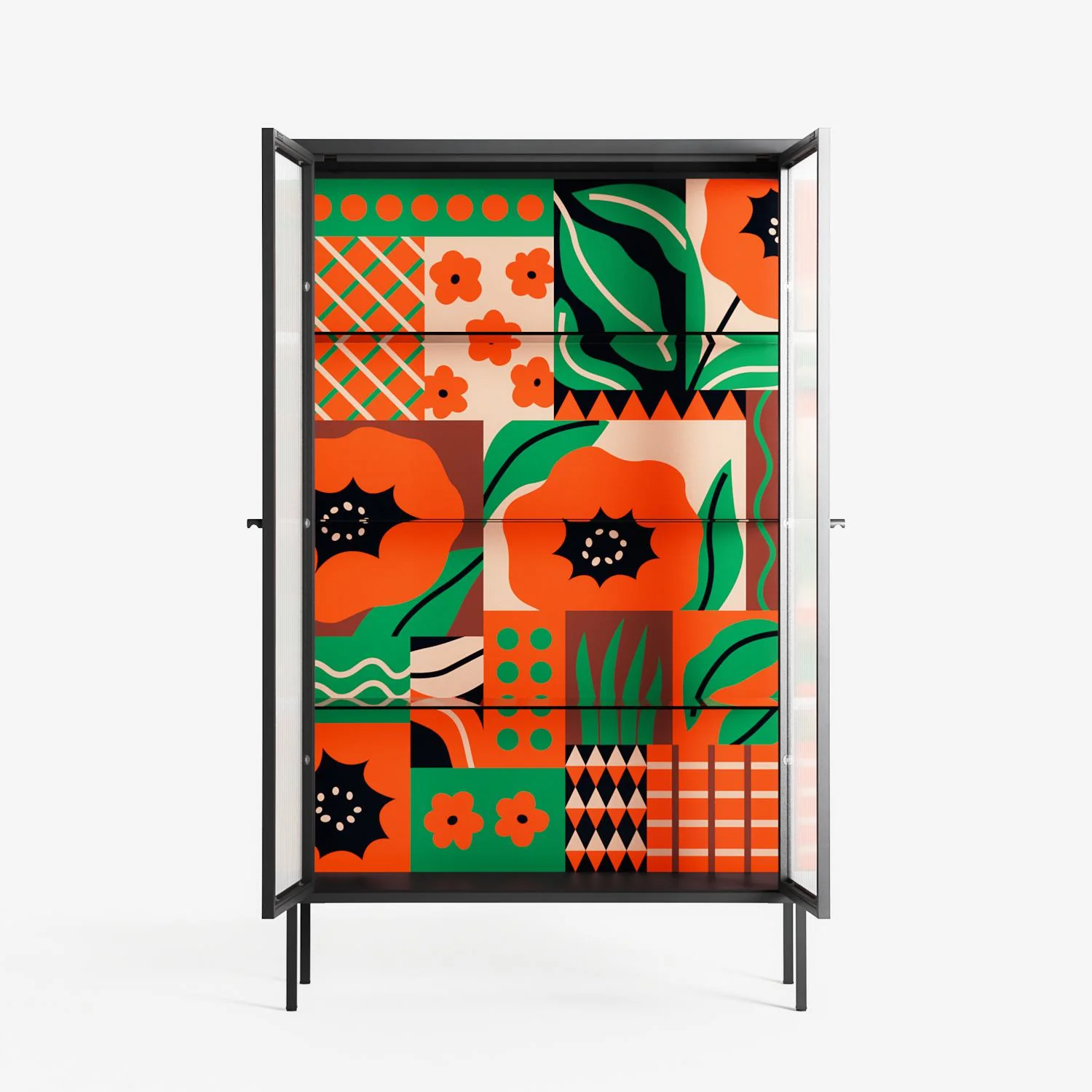 Flower B - Cabinet - Heather Zhou - Antracite - Reeded glass - Image 3