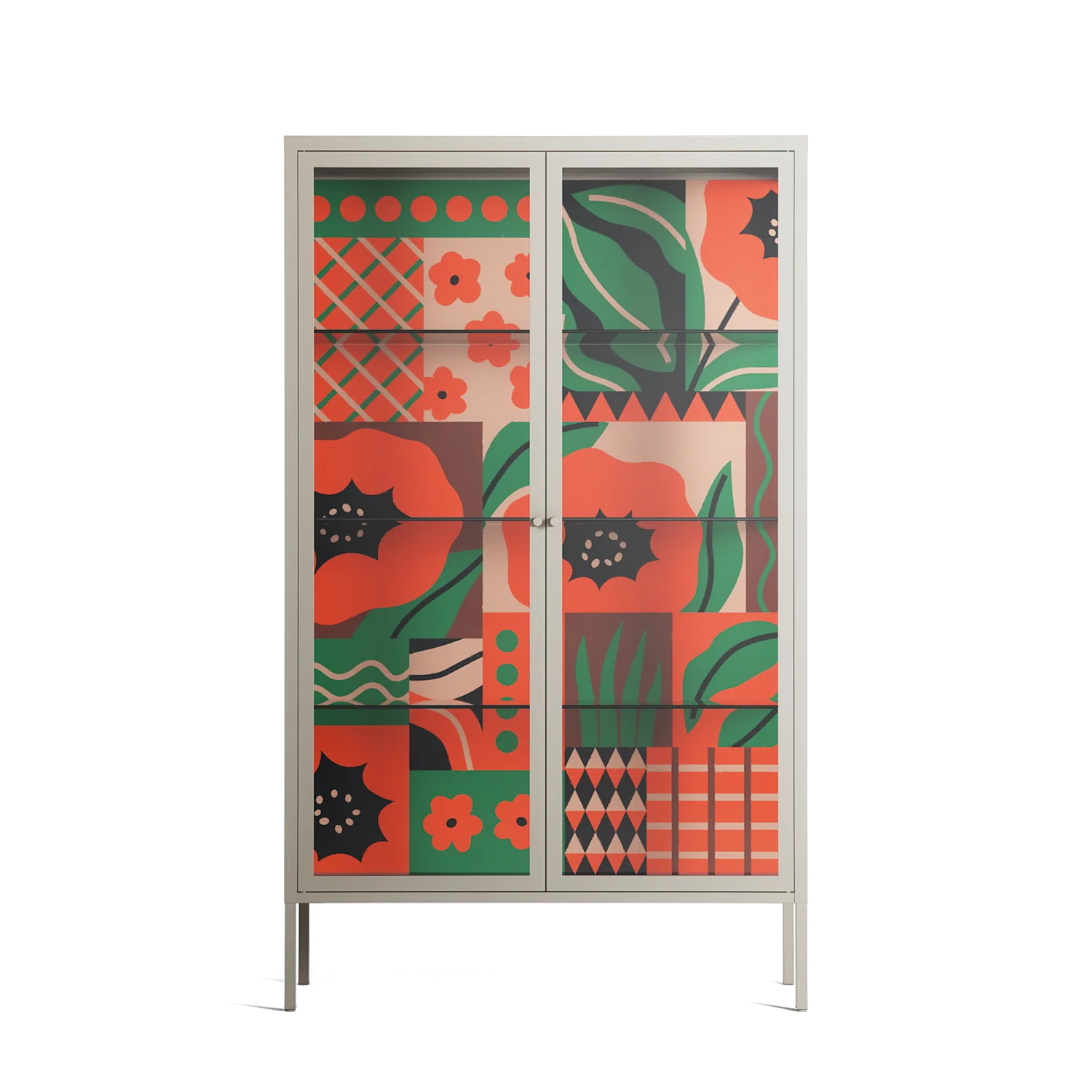 Flower B - Cabinet - Heather Zhou - Pebble - Clear glass